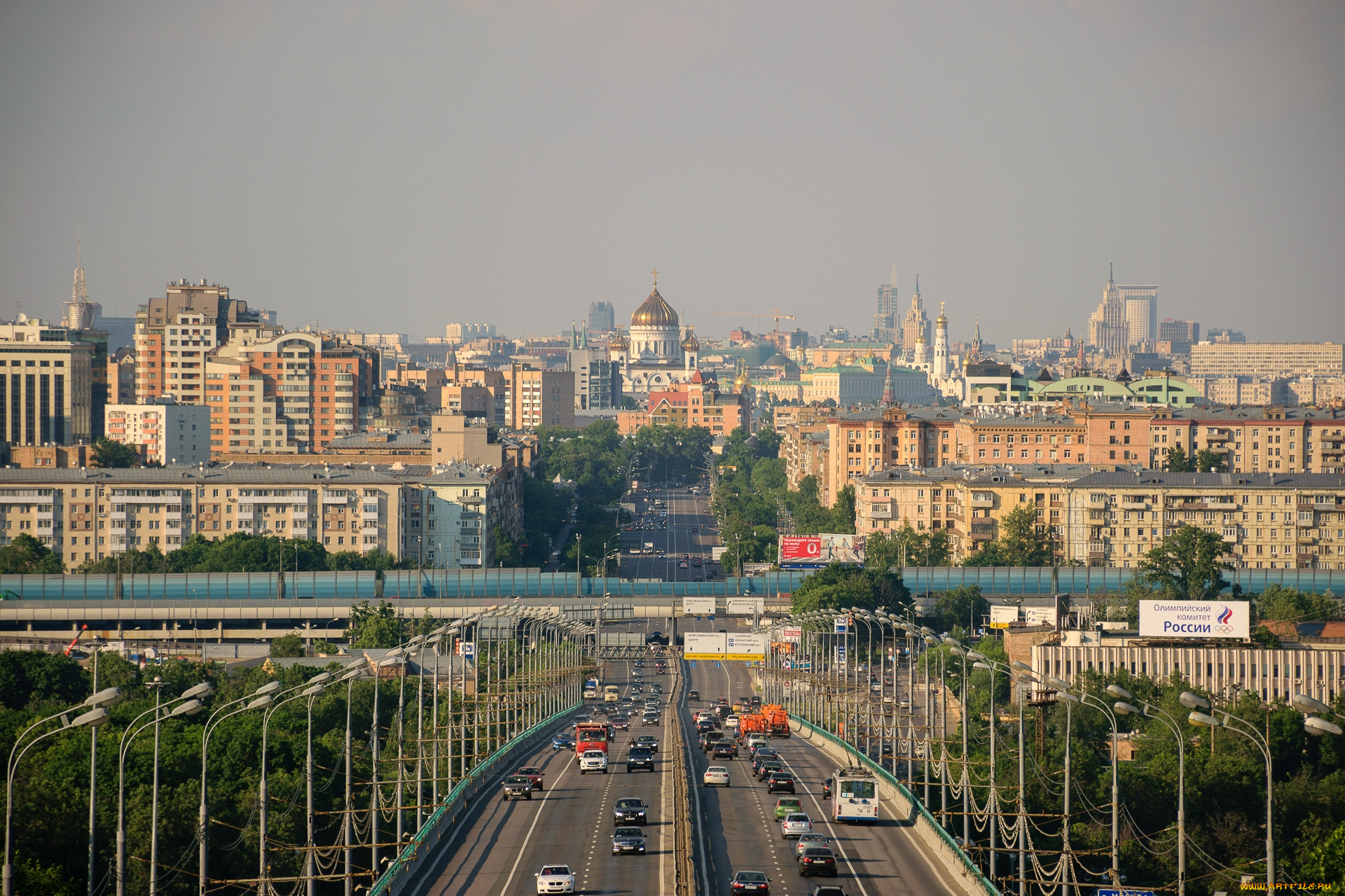 города, москва, , россия, панорама