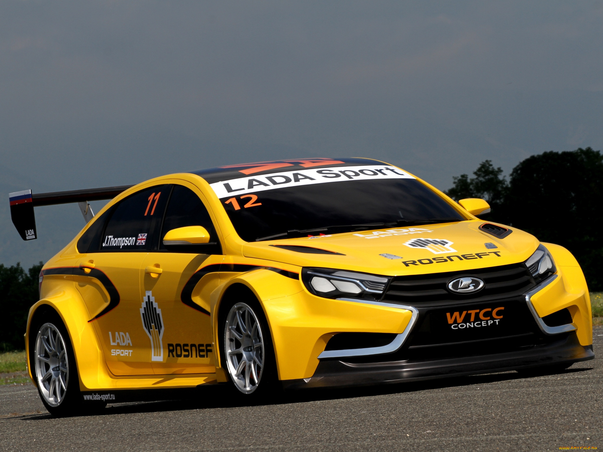 автомобили, ваз, lada, желтый, 2014г, concept, wtcc, vesta