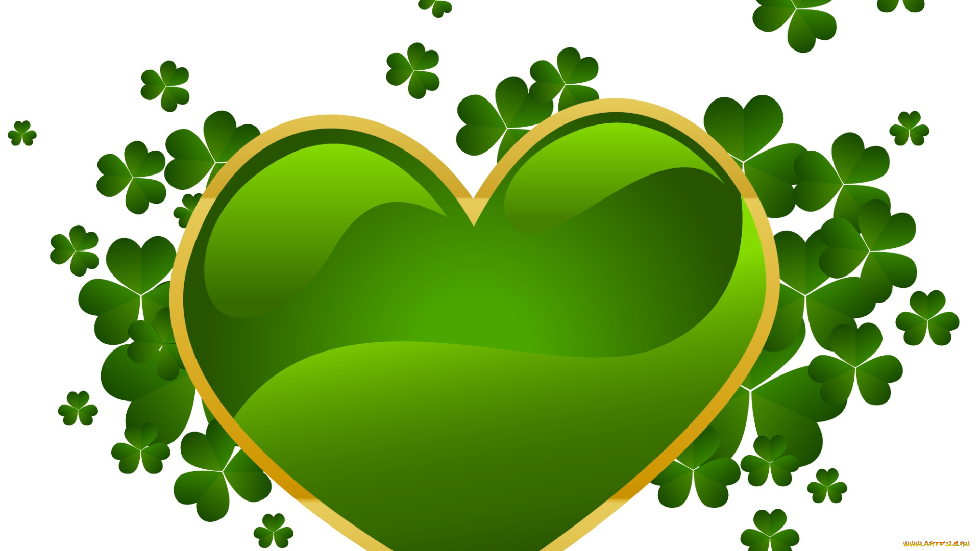 Зеленое сердце на прозрачном фоне