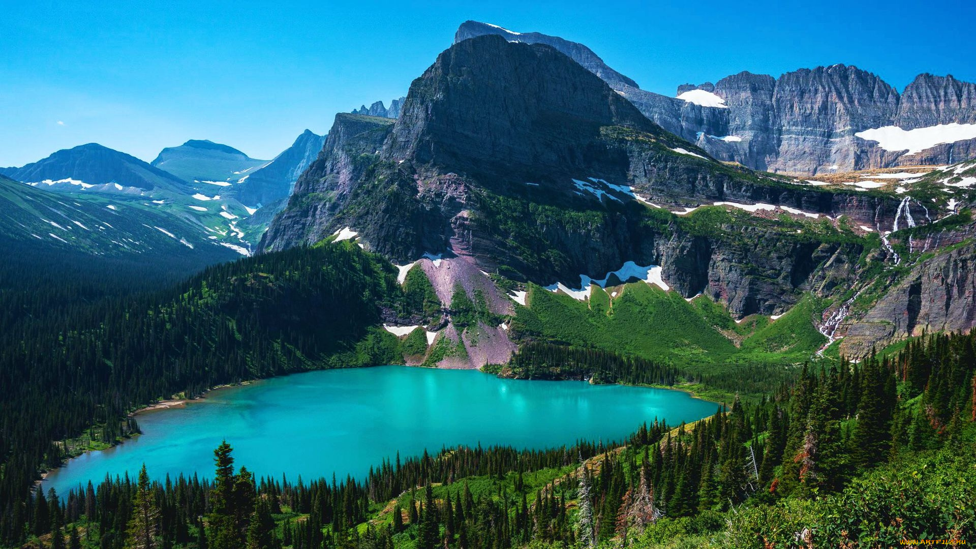 glacier, national, park, montana, природа, реки, озера, glacier, national, park