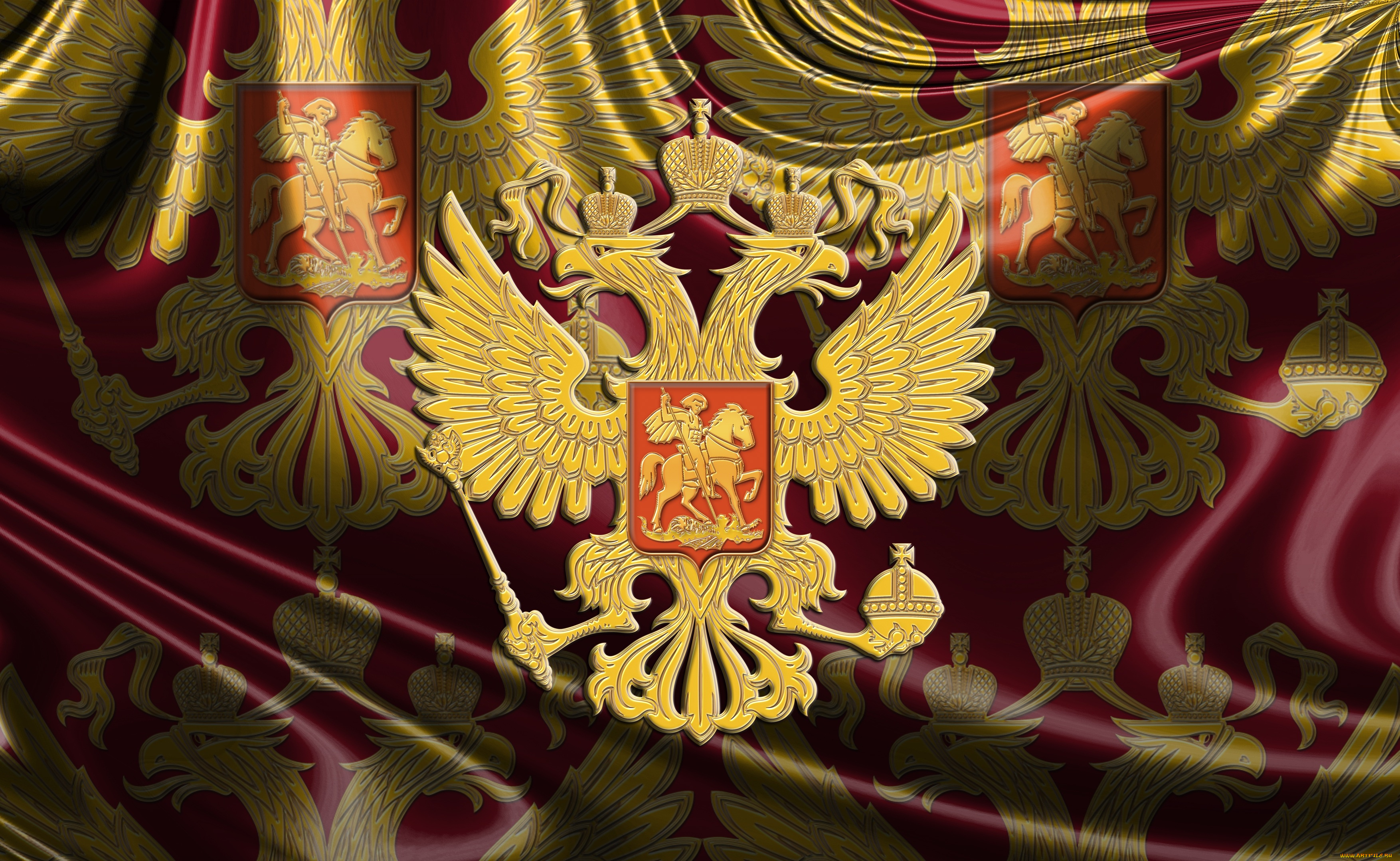 разное, флаги, , гербы, герб, россия, двуглавый, орёл, святой, георгий, победоносец, российская, федерация