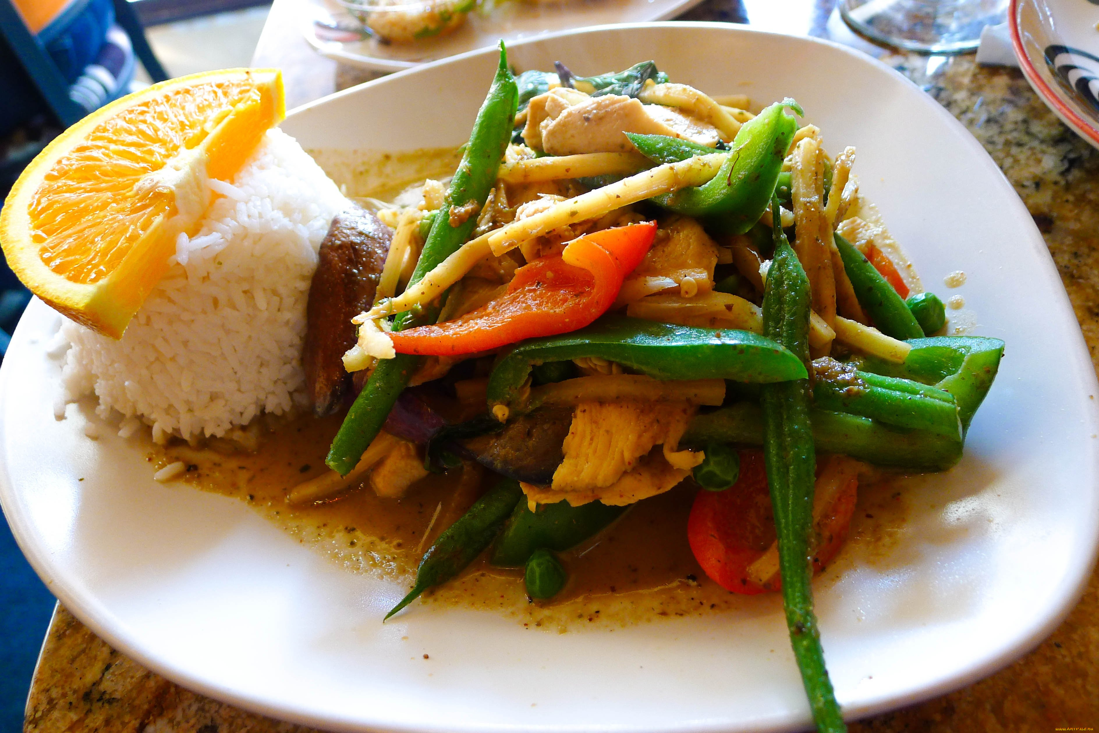 еда, вторые, блюда, тайская, кухня, рис, овощи
