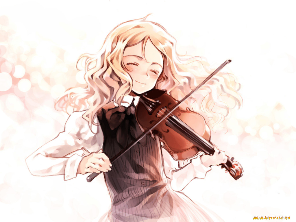 аниме, quartett, oyari, ashito, музыка, скрипка, девушка