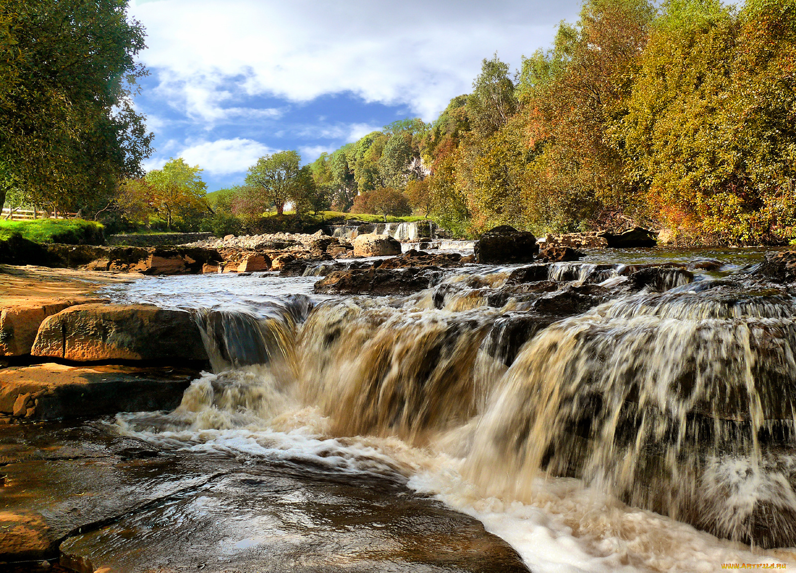 природа, реки, озера, камни, вода, деревья