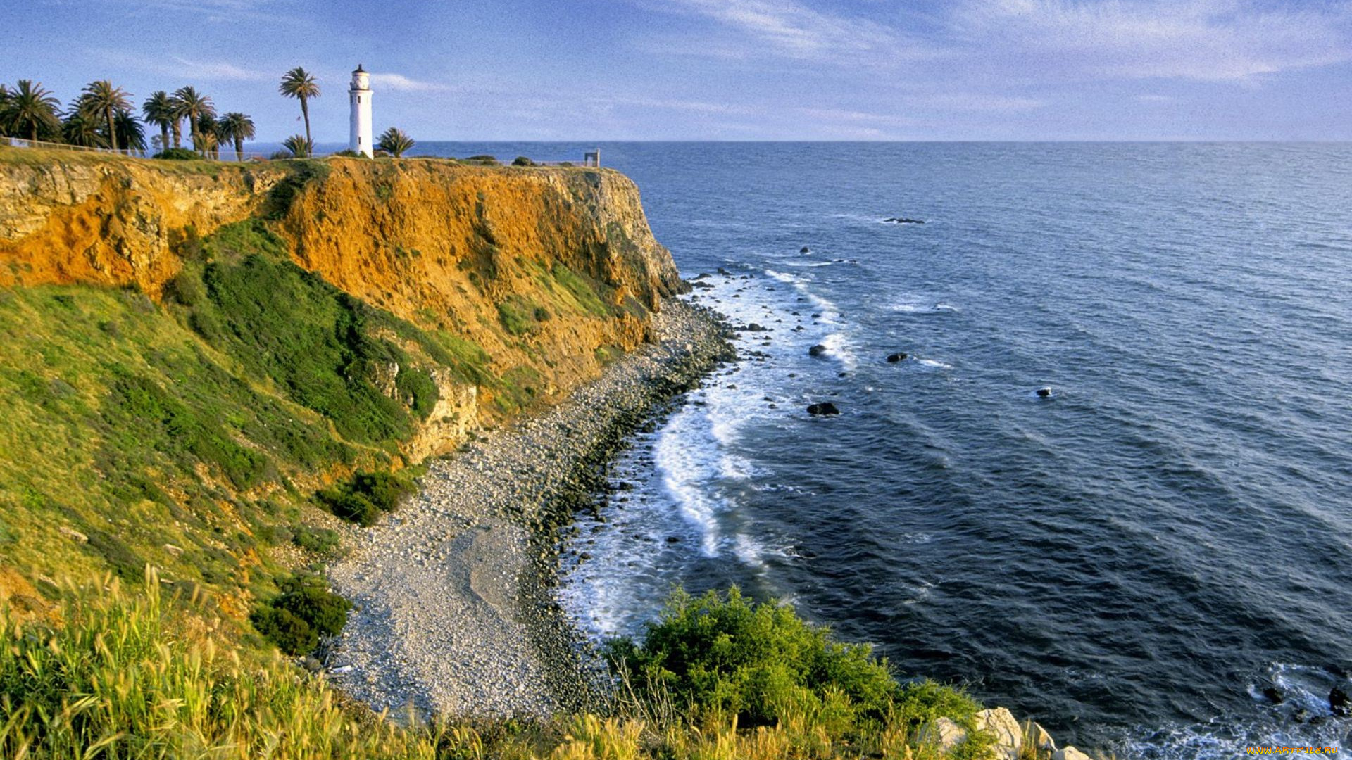 lighthouse, природа, маяки, маяк, обрыв, пляж, мыс, океан