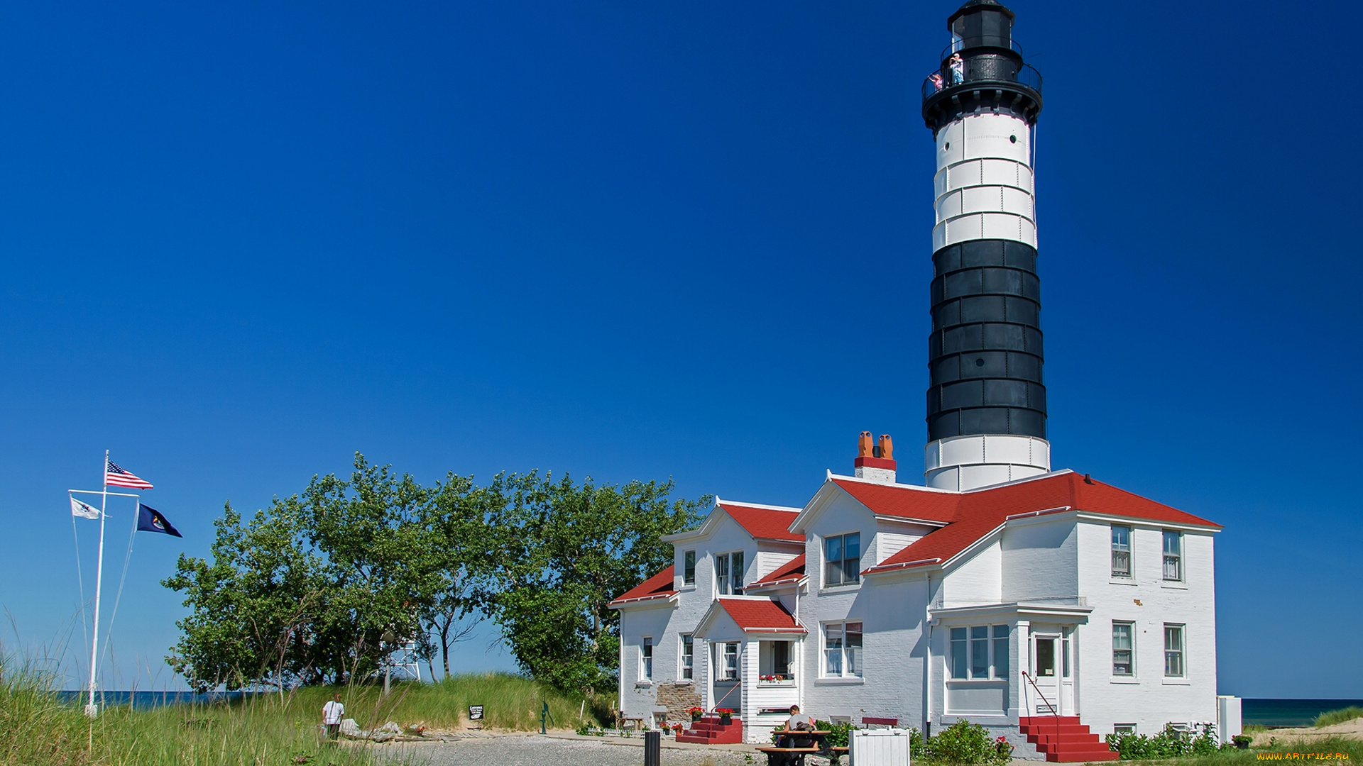 big, sable, point, lighthouse, ludington, michigan, природа, маяки, лудингтон, мичиган, домик