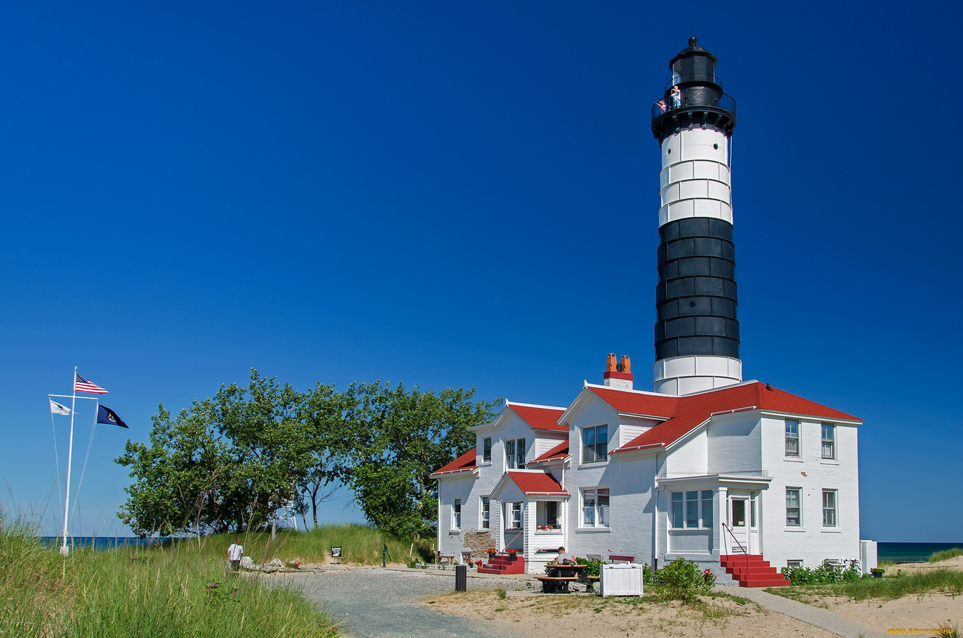 big, sable, point, lighthouse, ludington, michigan, природа, маяки, лудингтон, мичиган, домик