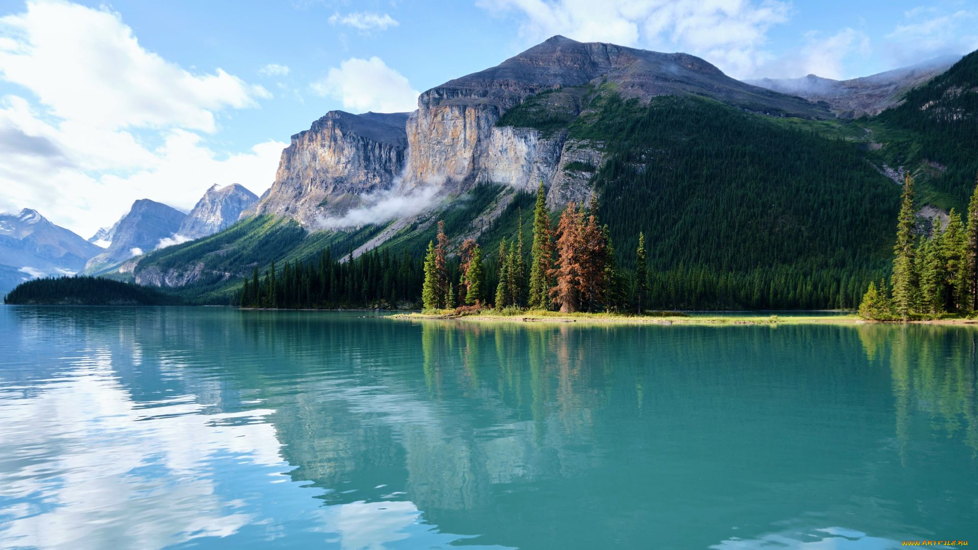 spirit, island, jasper, national, park, alberta, природа, реки, озера, spirit, island, jasper, national, park