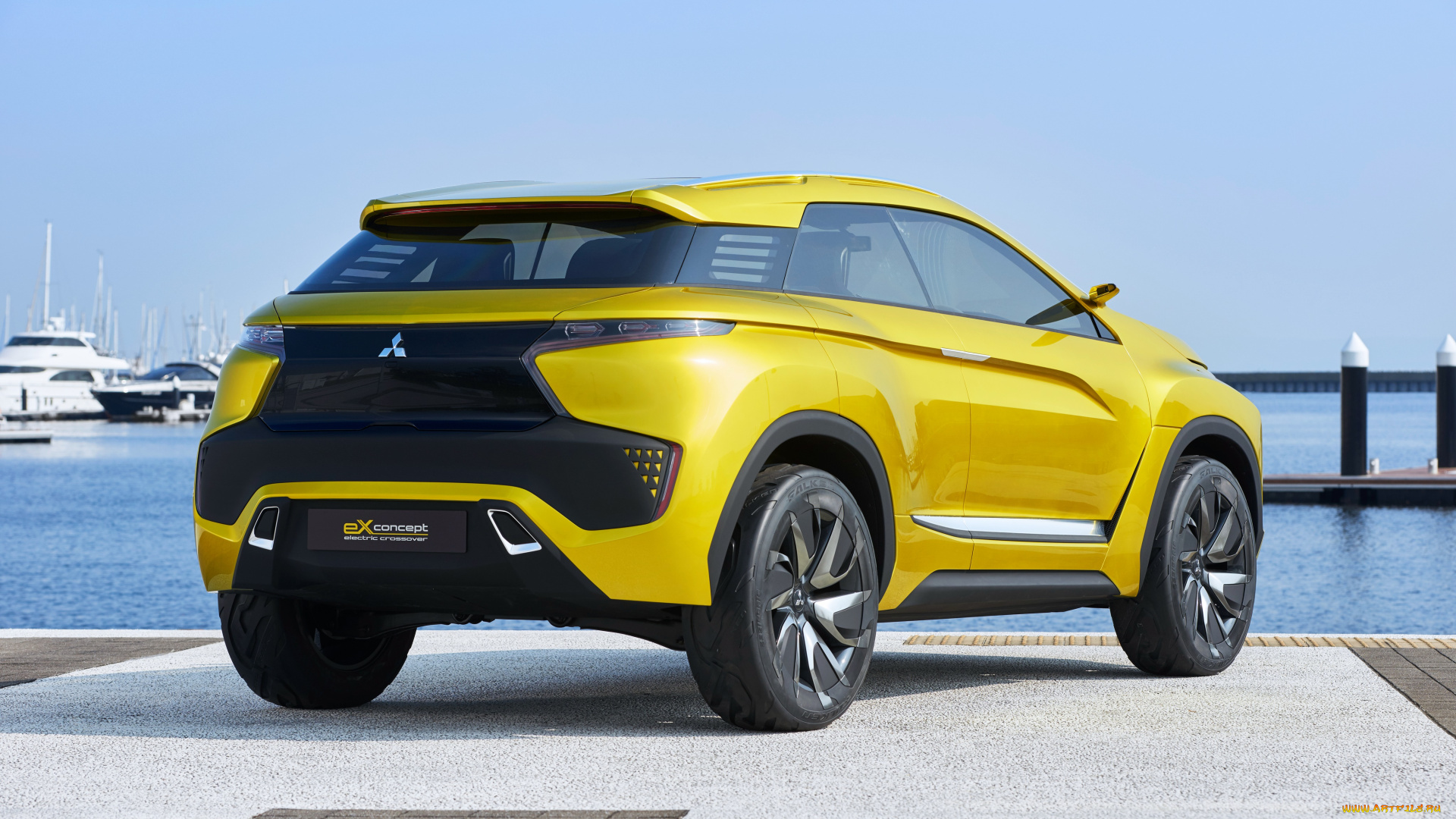 автомобили, mitsubishi, желтый, 2015г, concept, ex