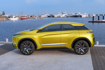 Картинка автомобили mitsubishi ex concept желтый 2015г