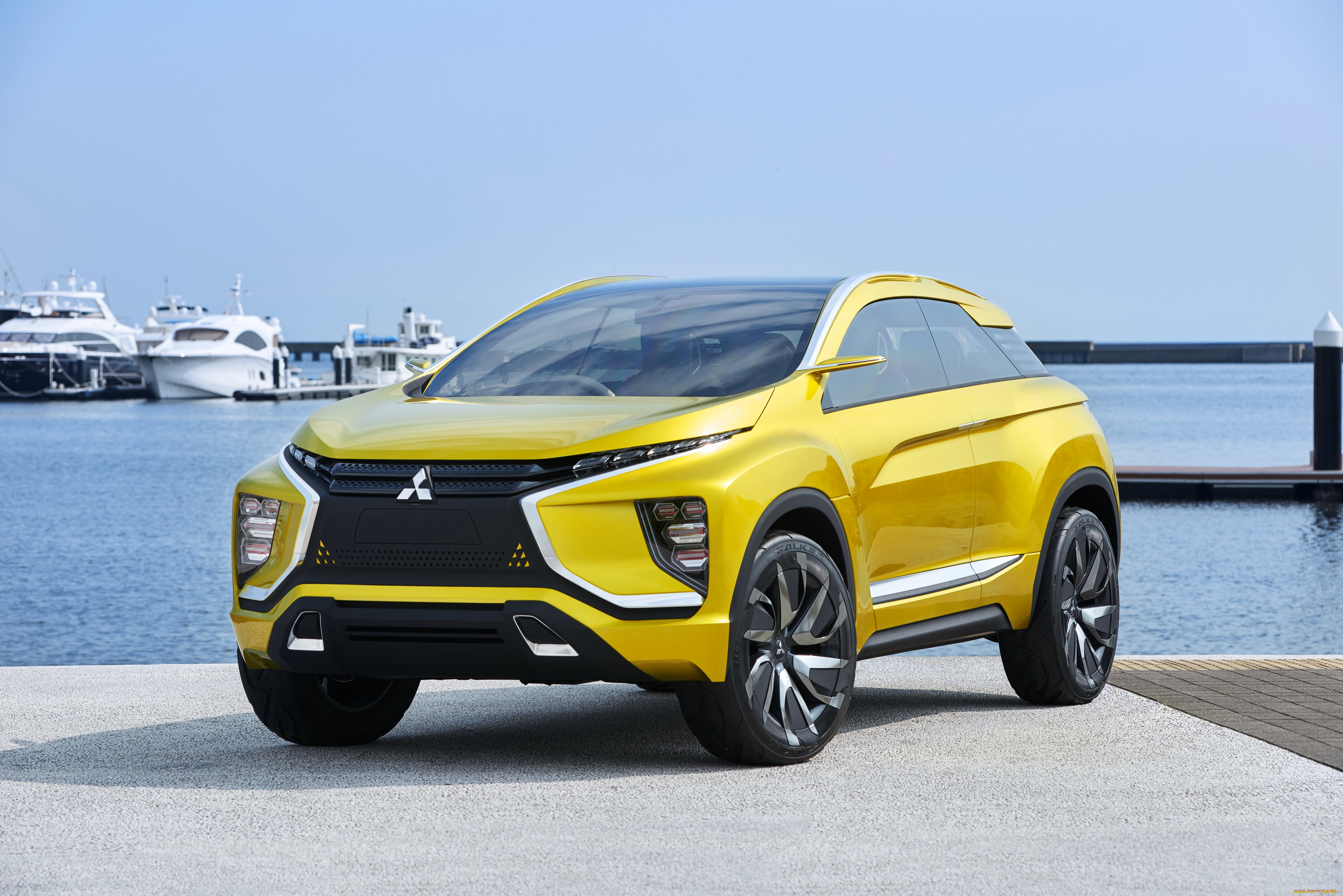 автомобили, mitsubishi, 2015г, желтый, concept, ex