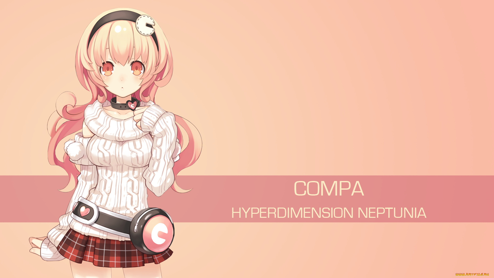 аниме, hyperdimension, neptunia, фон, взгляд, девушка