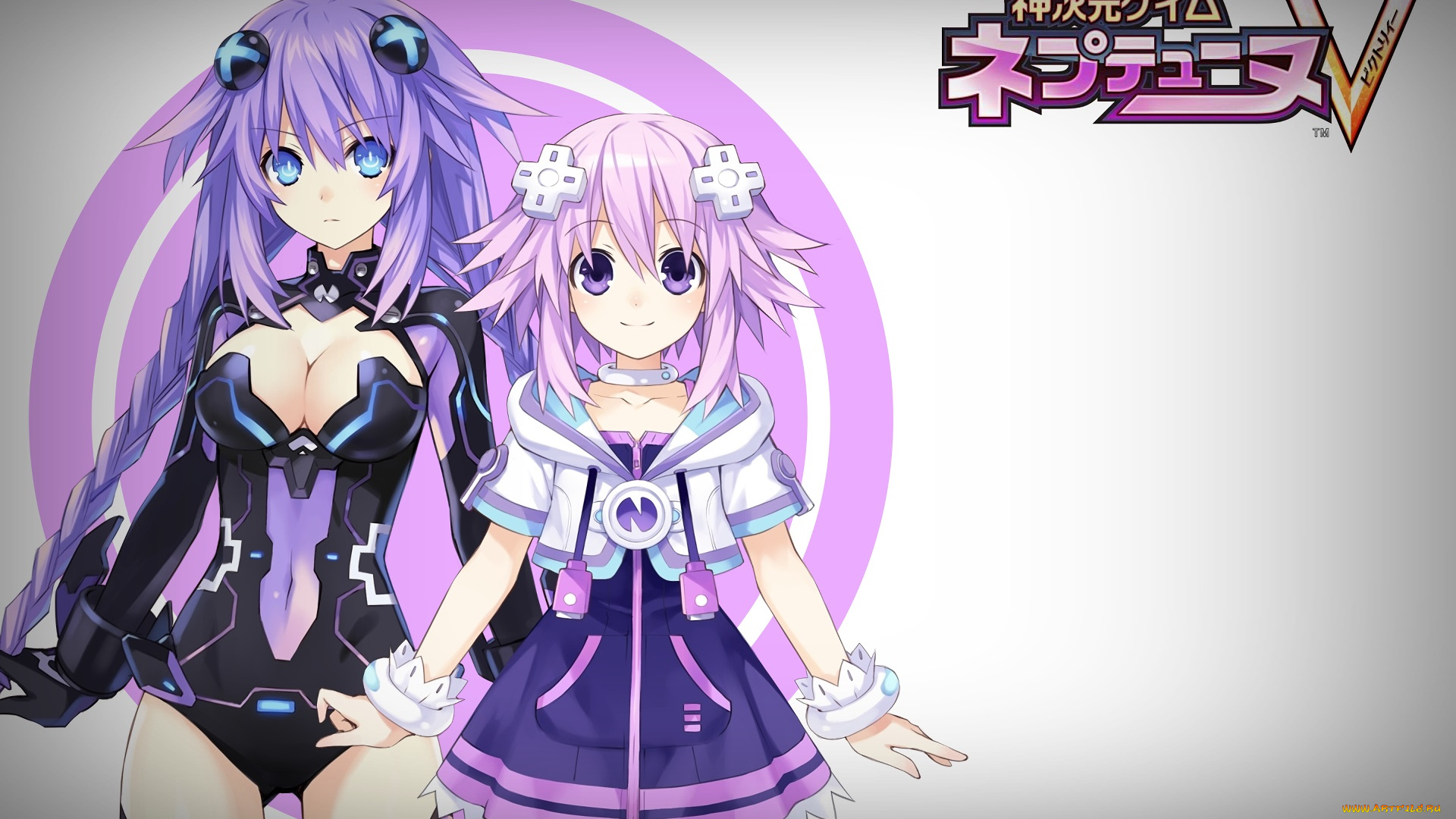 аниме, hyperdimension, neptunia, фон, взгляд, девушка