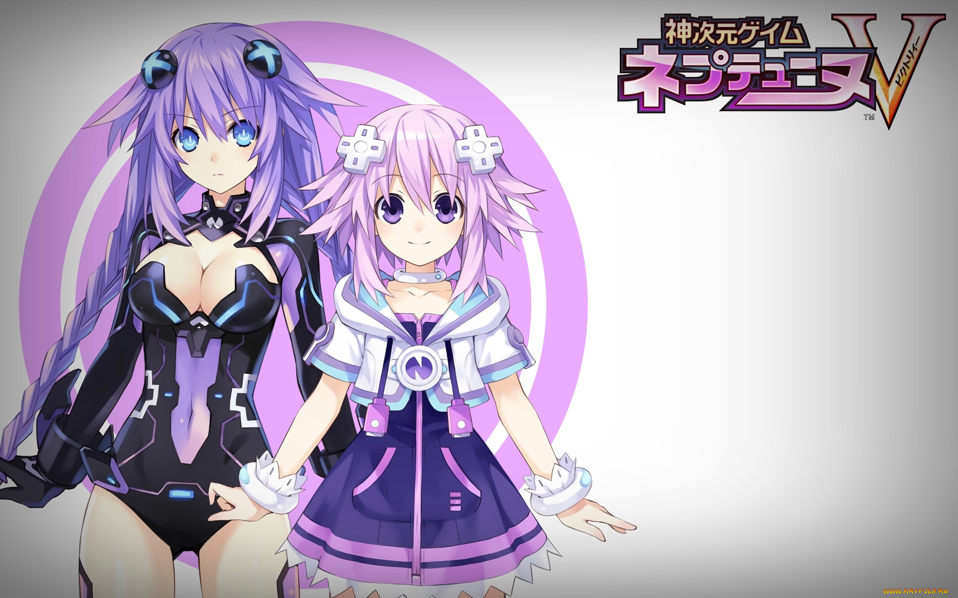 аниме, hyperdimension, neptunia, фон, взгляд, девушка