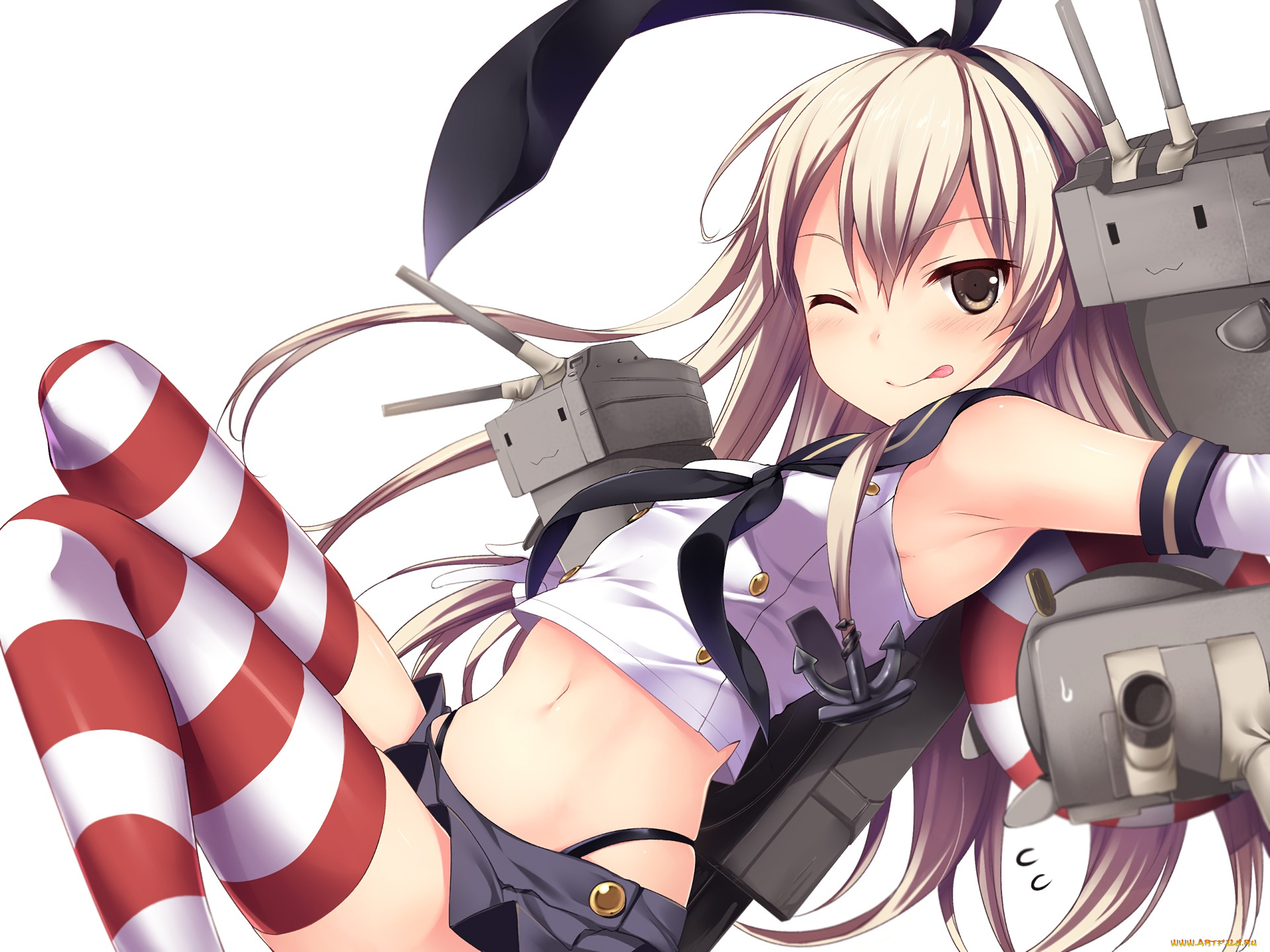 аниме, kantai, collection, фон, взгляд, девушка