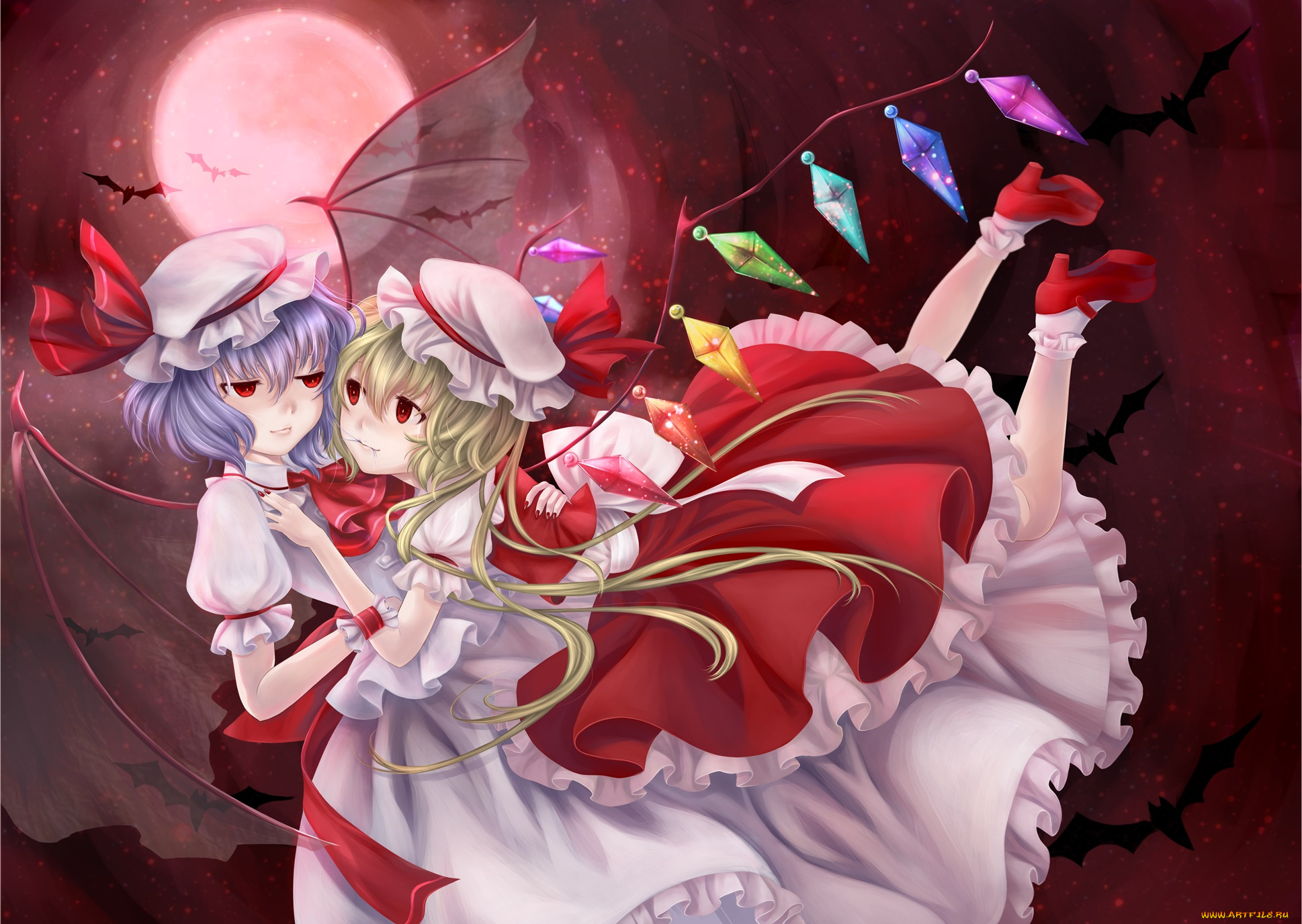 аниме, touhou, взгляд, девушка, фон