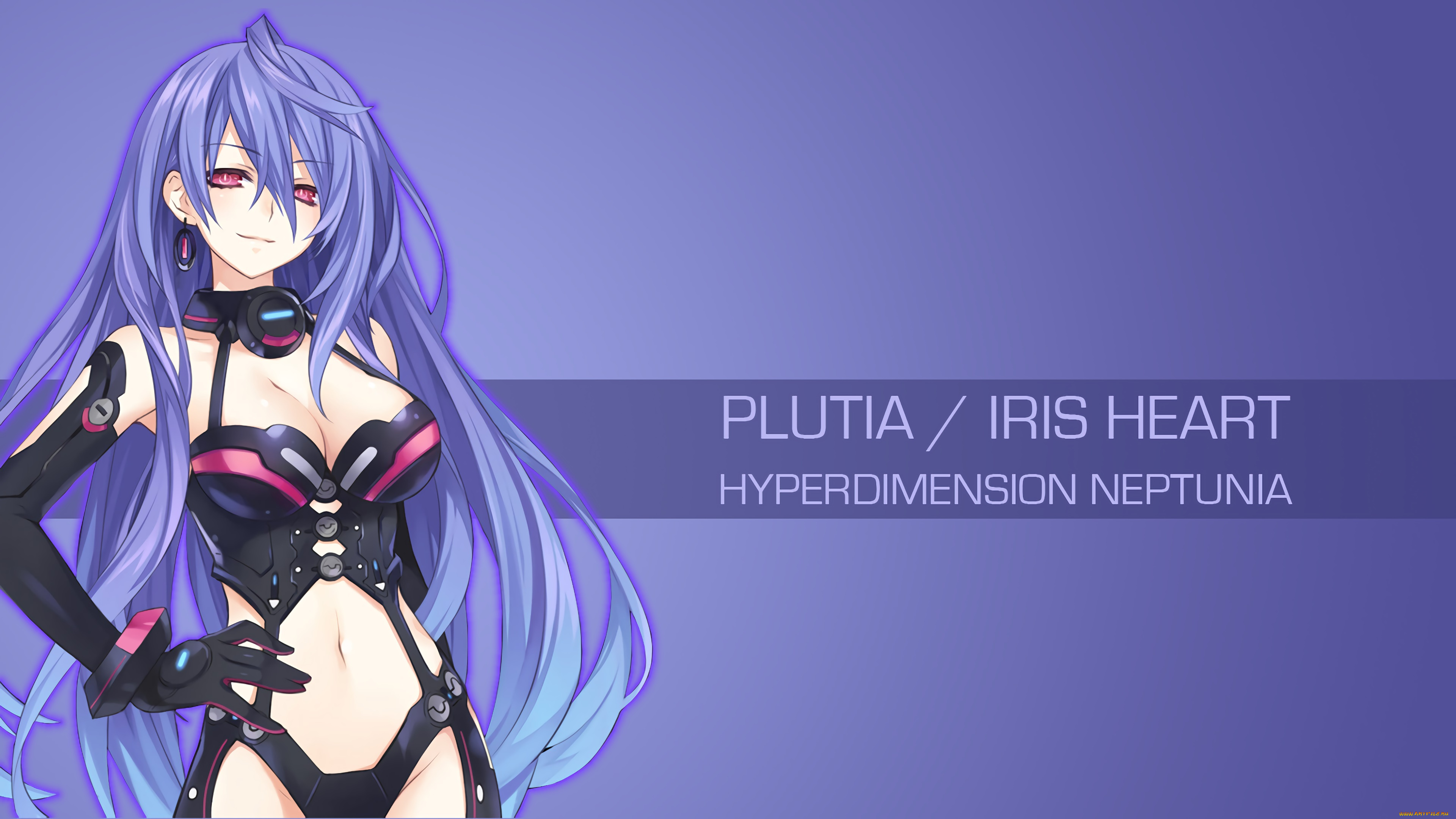 аниме, hyperdimension, neptunia, девушка, фон, взгляд