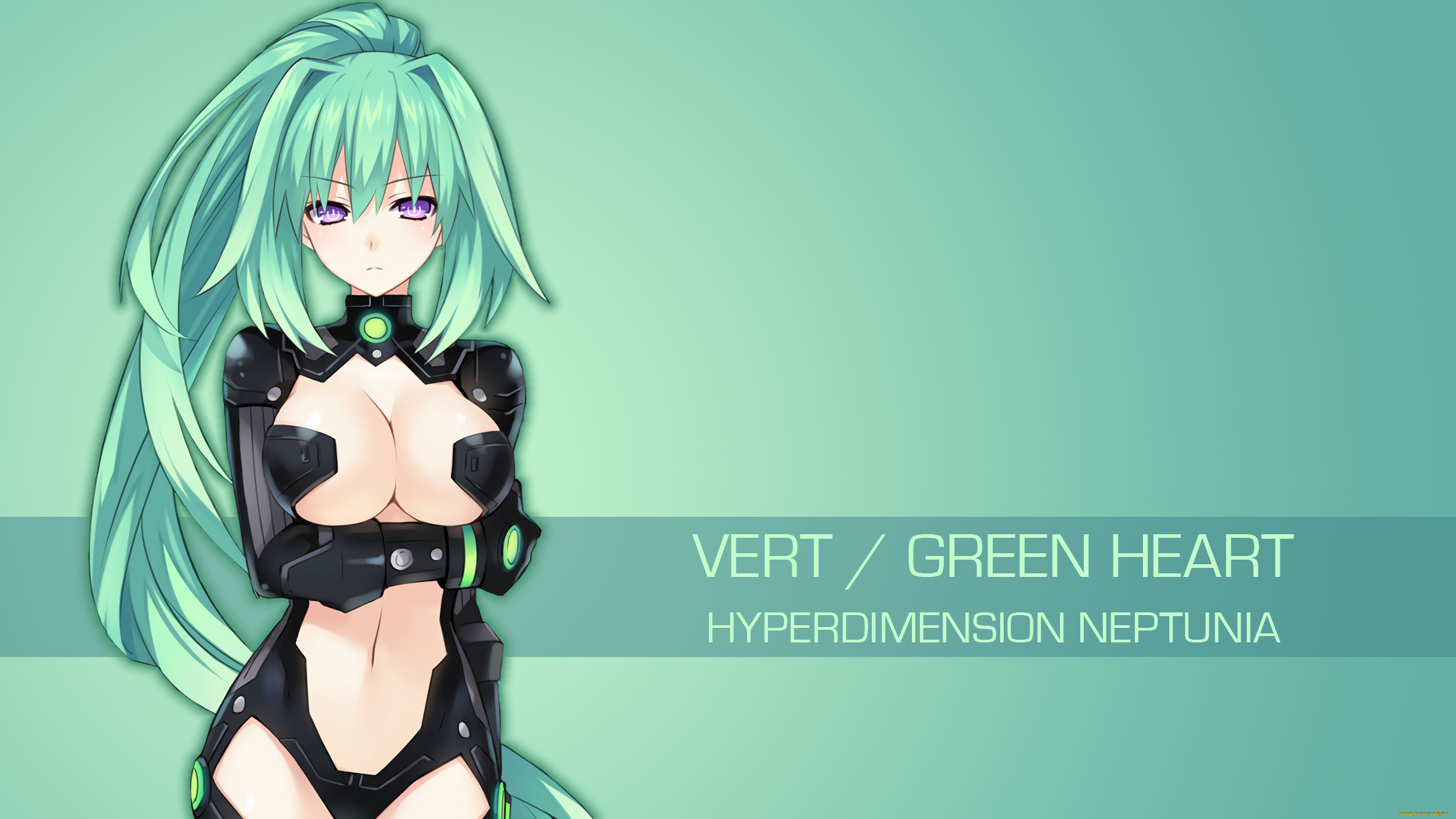 аниме, hyperdimension, neptunia, девушка, фон, взгляд