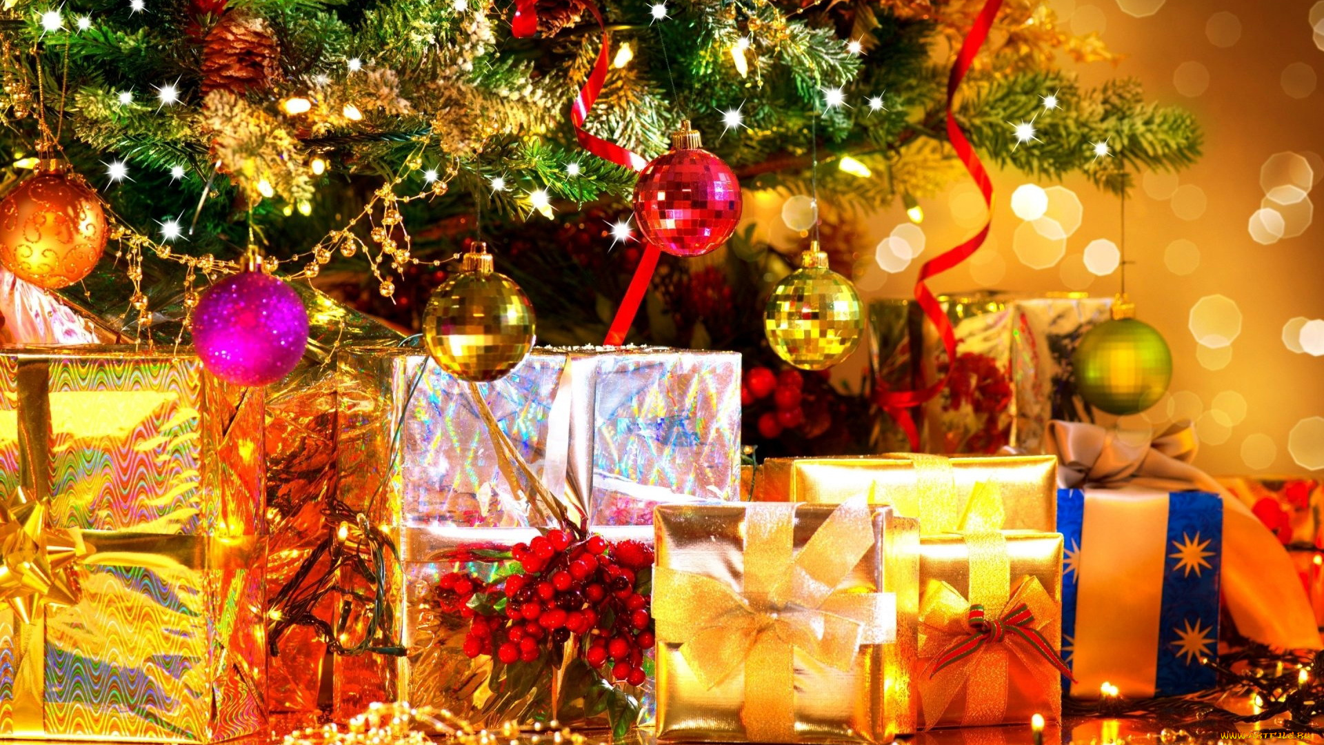 праздничные, -, разное, , новый, год, елка, шарики, подарки