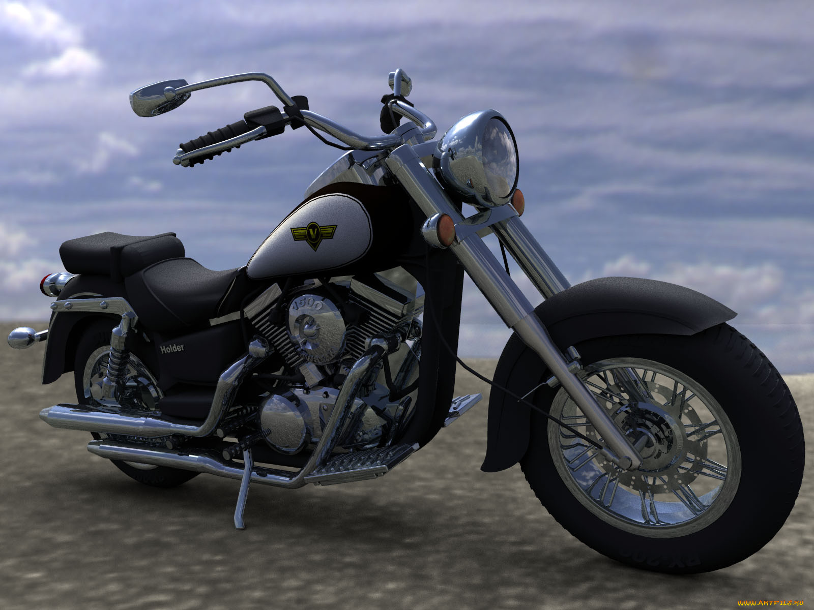 kawasaki, vn1500, by, nameless74, мотоциклы, 3d