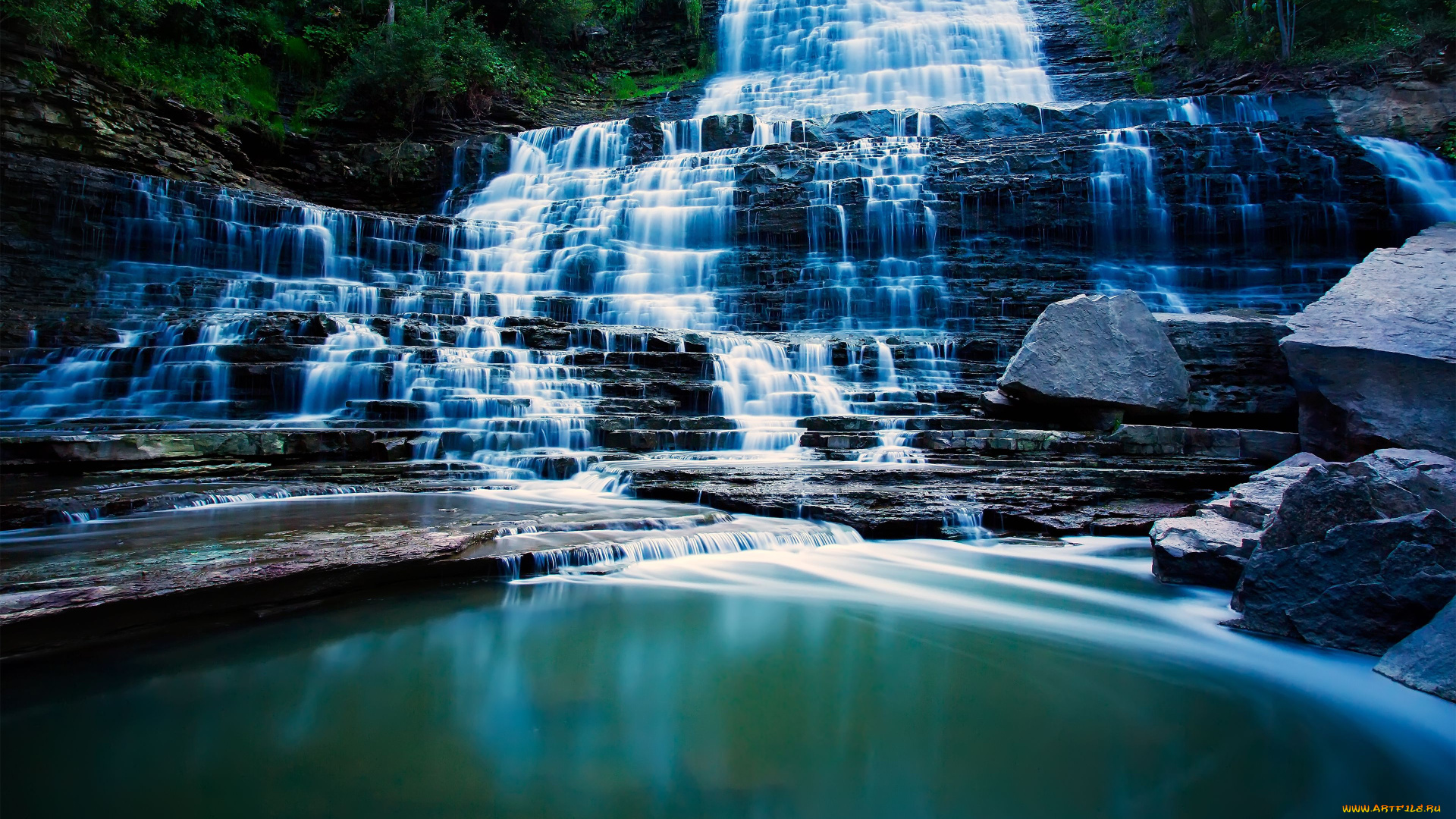 albion, falls, hamilton, ontario, природа, водопады, каскад