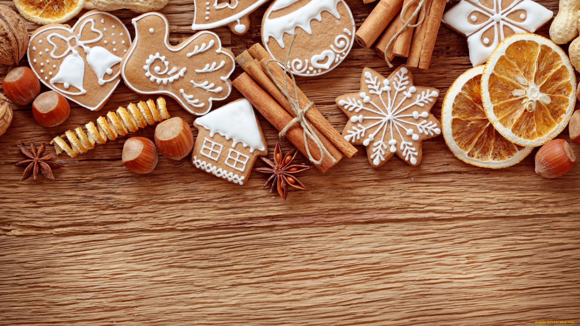 праздничные, угощения, печенье, корица, орехи