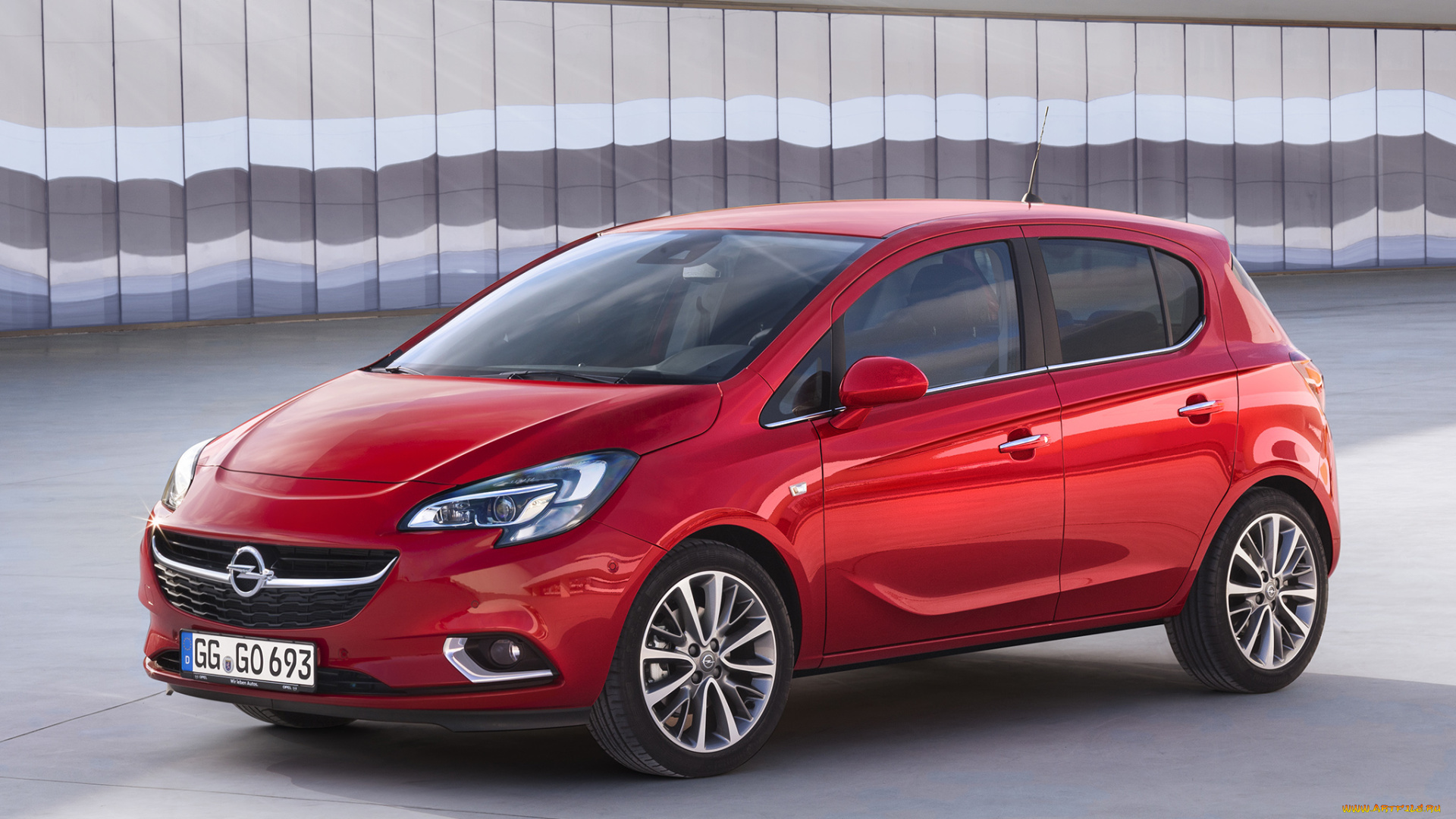 автомобили, opel, 5-door, corsa, красный, 2014г