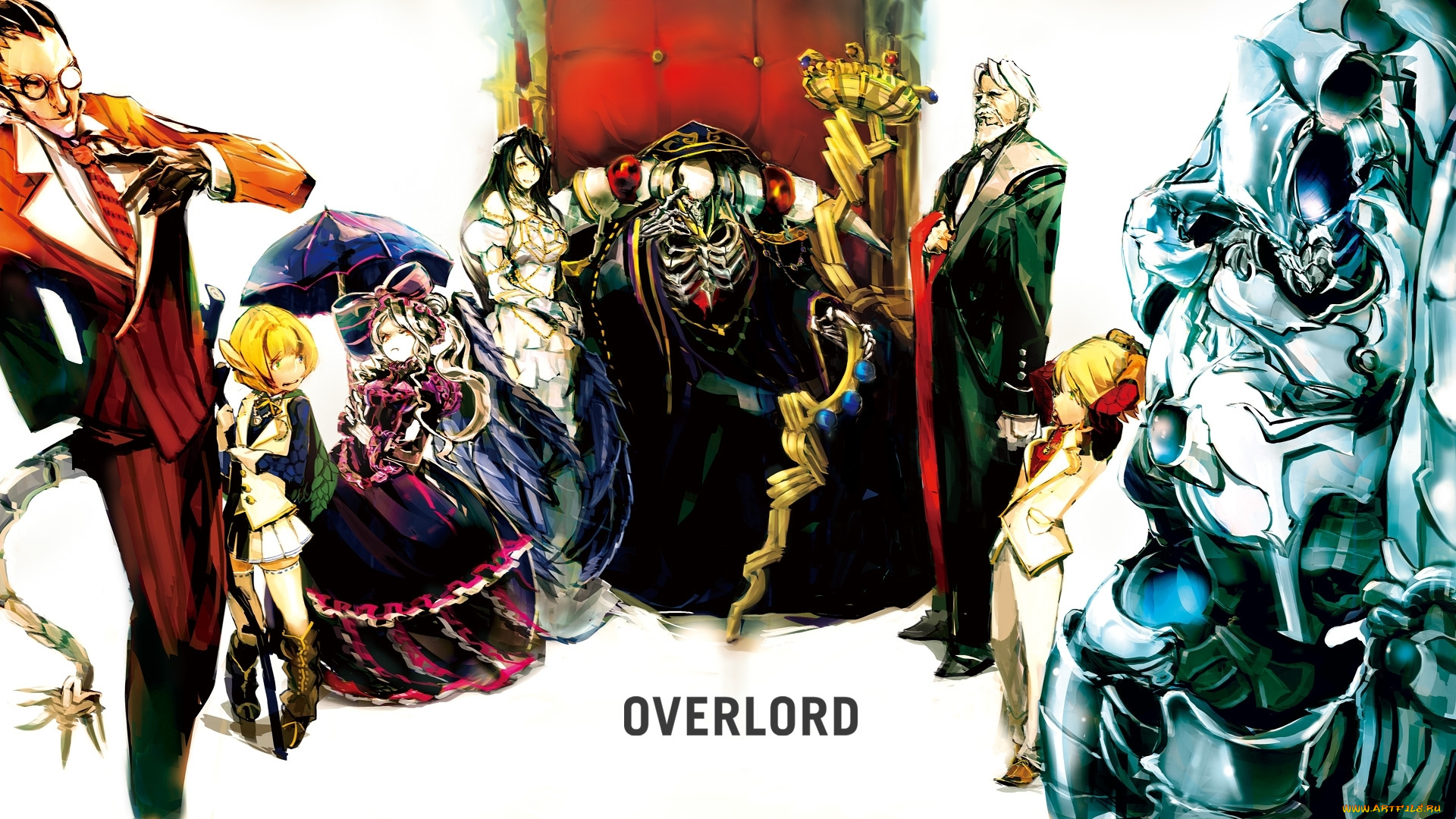 аниме, overlord, cocytus, aura, bella, fiora, demiurge, mare, bello, fiore, shalltear, bloodfallen, albedo, ainz, ooal, gown, sebas, tian