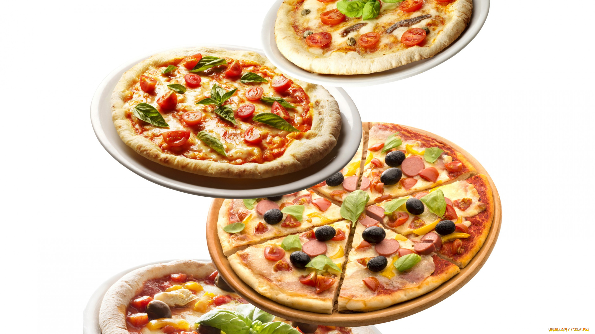 еда, пицца, tomato, pizza, cheese, sausage, грибы, оливки, сыр, колбаса, fast, food, помидоры