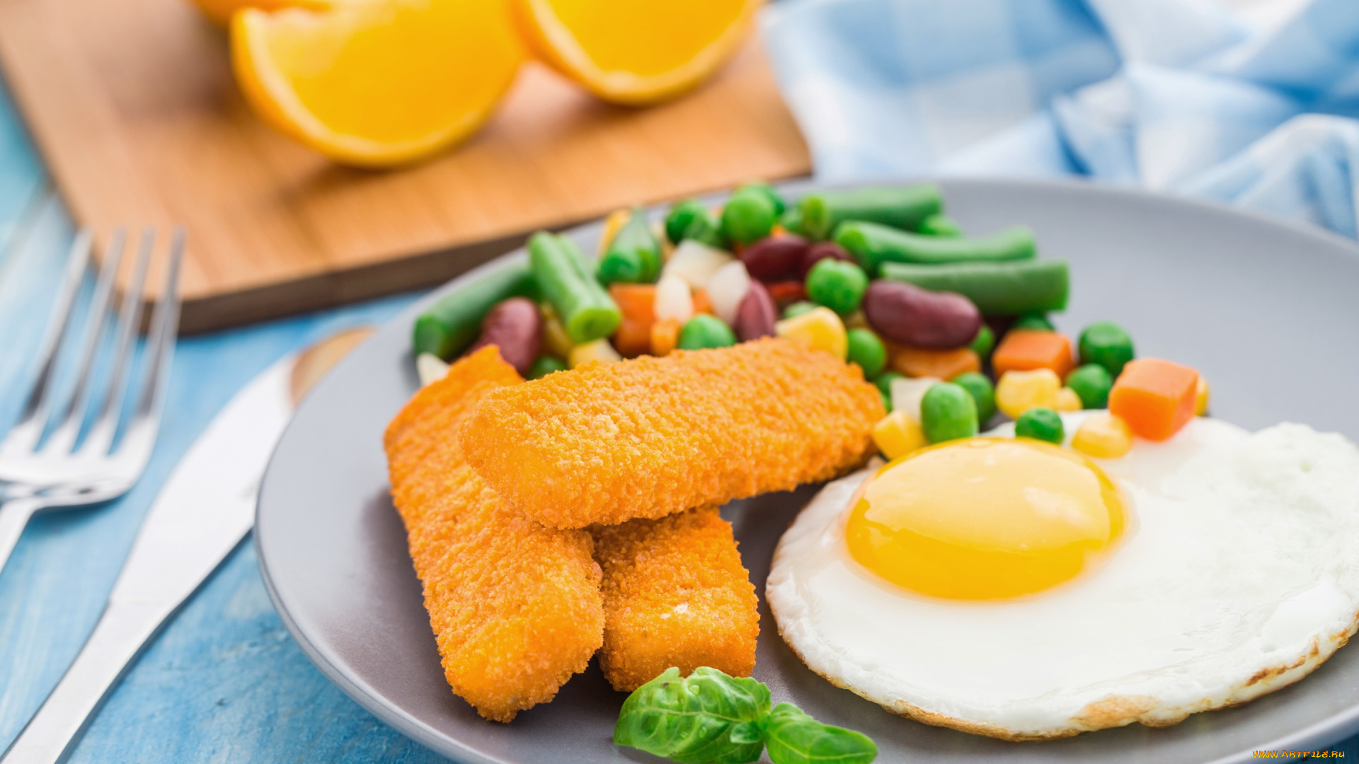 еда, Яичные, блюда, рыбные, палочки, овощи, яйцо, апельсин, vegetables, orange, egg