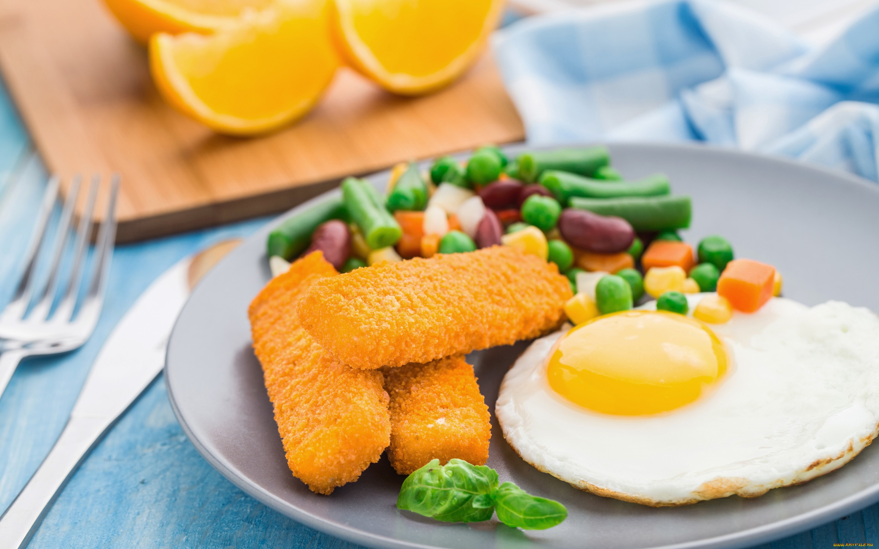 еда, Яичные, блюда, рыбные, палочки, овощи, яйцо, апельсин, vegetables, orange, egg