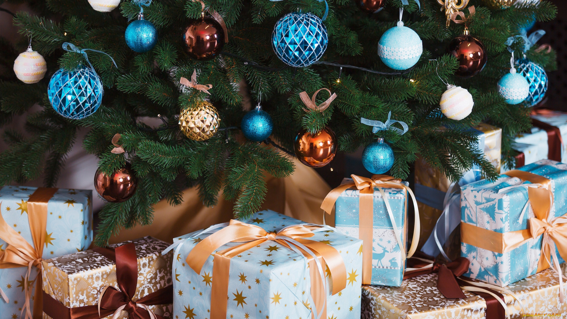 праздничные, подарки, и, коробочки, елка, подарки, праздник, шар, новый, год, шары