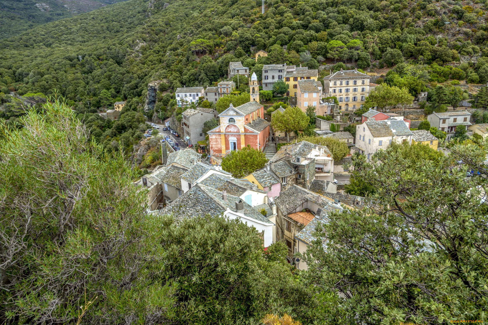 village, of, nonza, corsica, города, -, панорамы, village, of, nonza