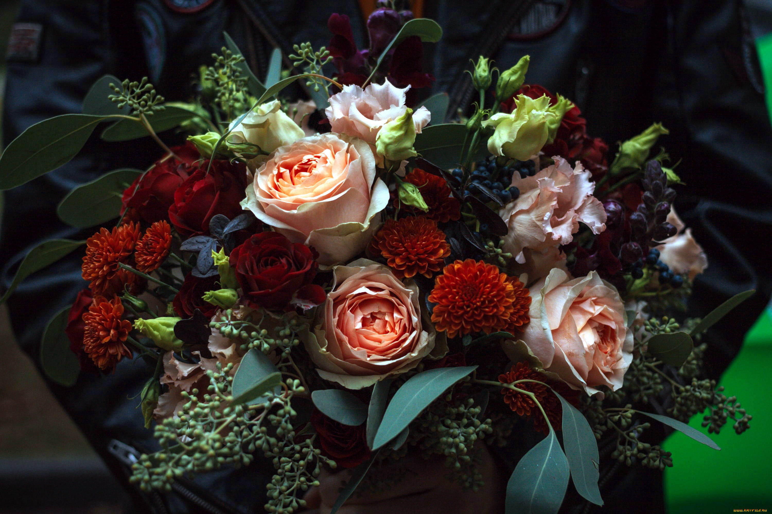 цветы, букеты, , композиции, хризантемы, розы, эустома