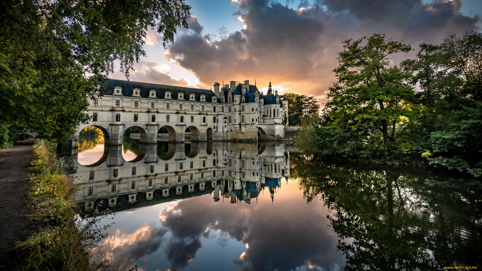 города, замок, шенонсо, , франция, chateau, de, chenonceau, france