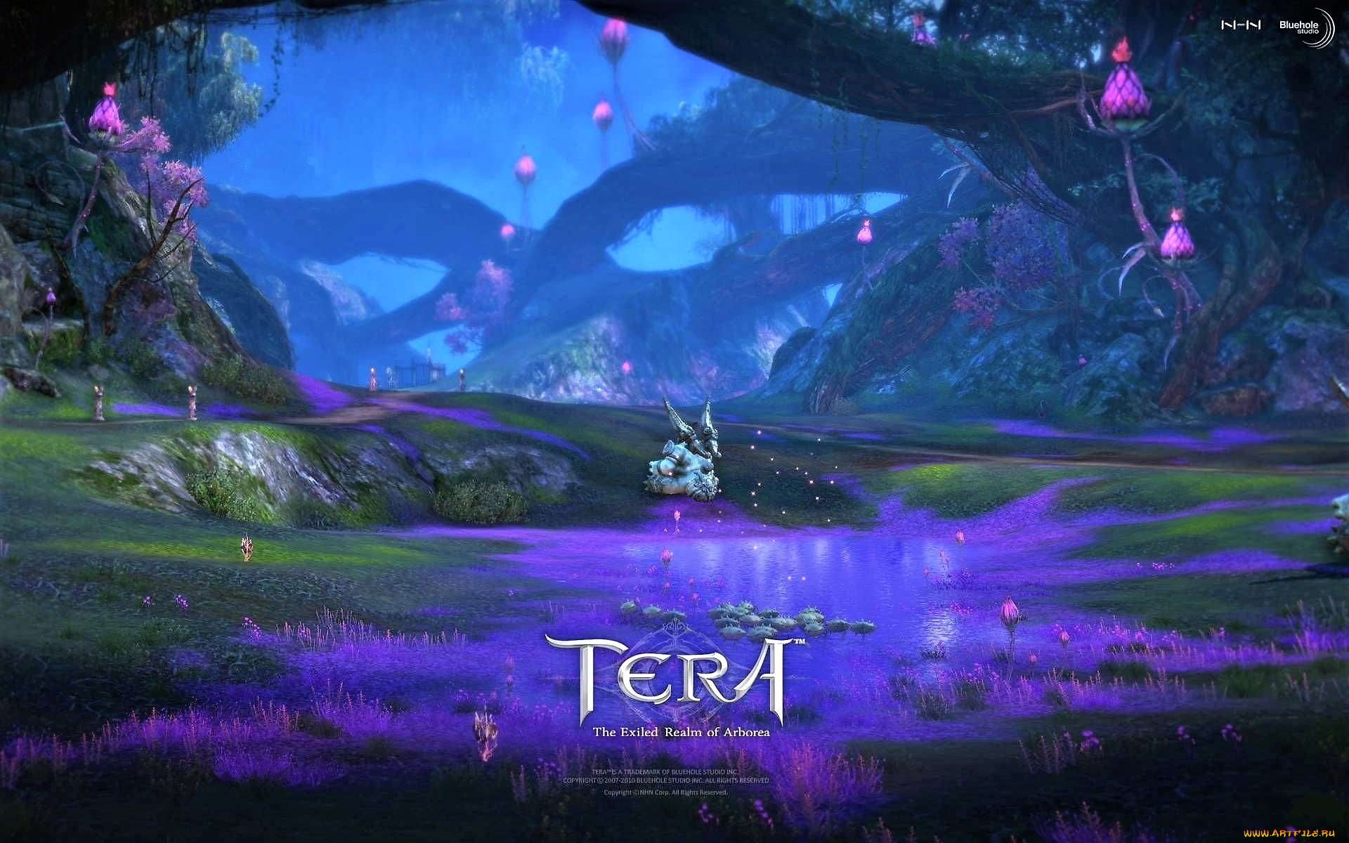 видео, игры, tera, , the, exiled, realm, of, arborea, деревья, лужа, существо