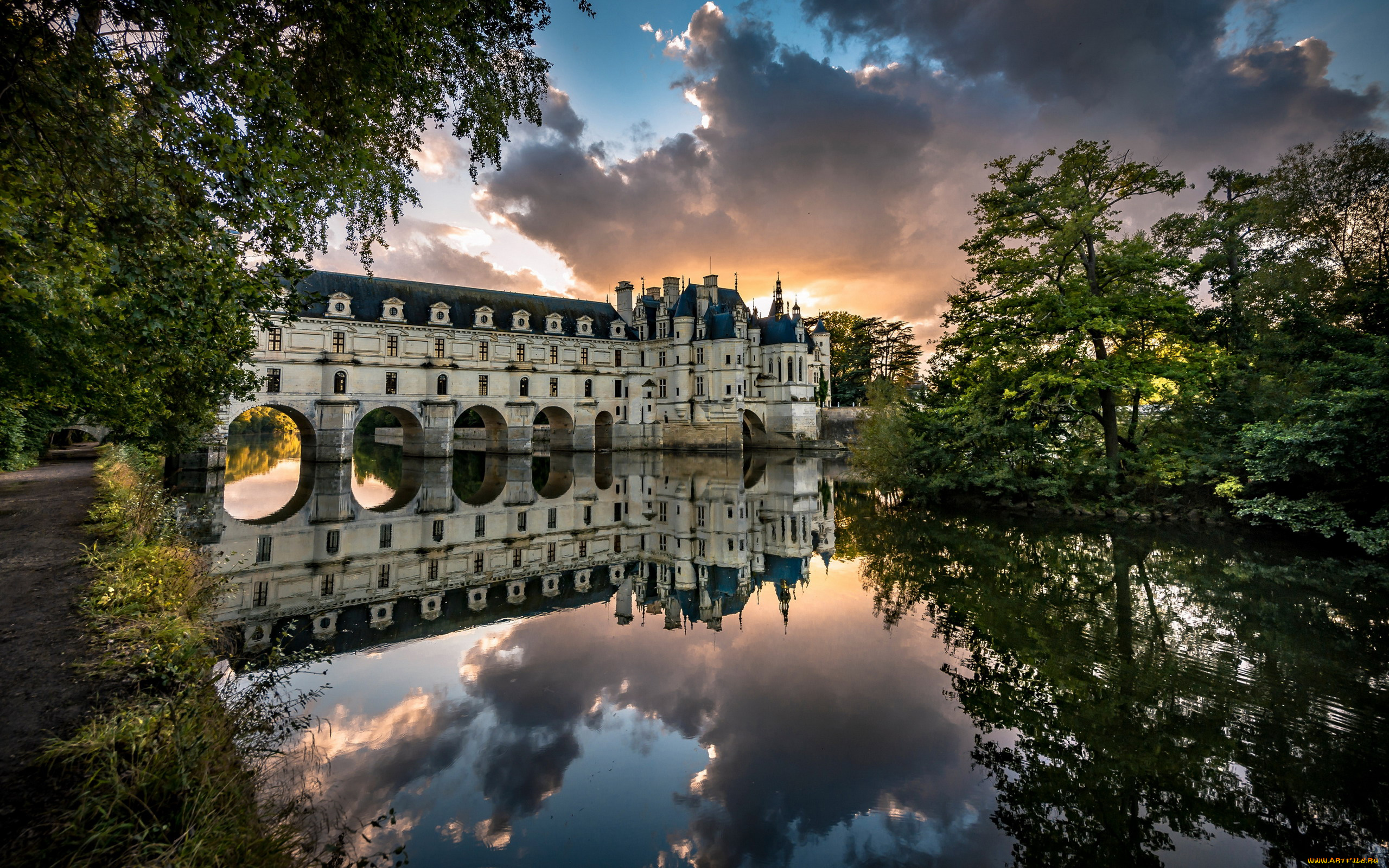 города, замок, шенонсо, , франция, chateau, de, chenonceau, france