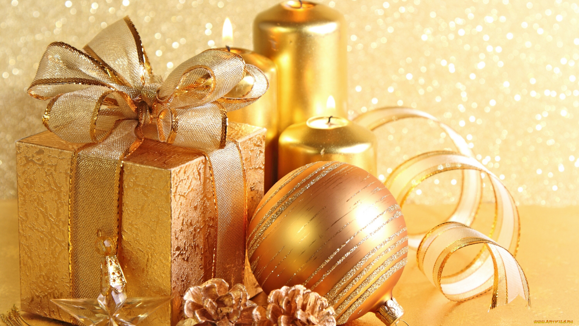 праздничные, -, разное, , новый, год, подарок, коробка, шарик, свечи, шишки, звезда, лента