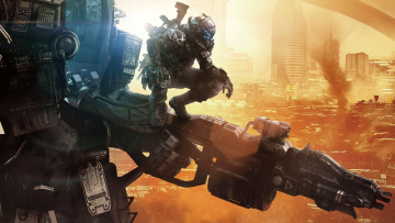обоя видео игры, titanfall, робот, солдат
