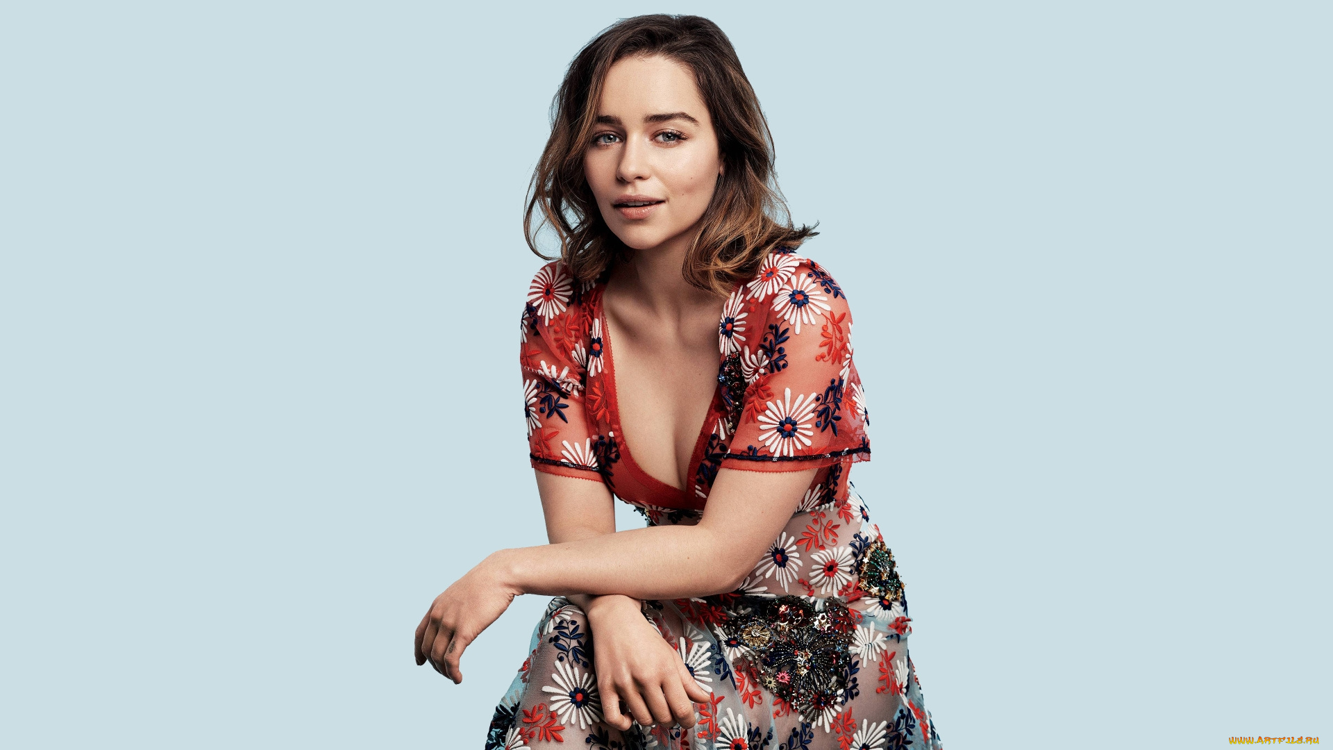 девушки, emilia, clarke, декольте