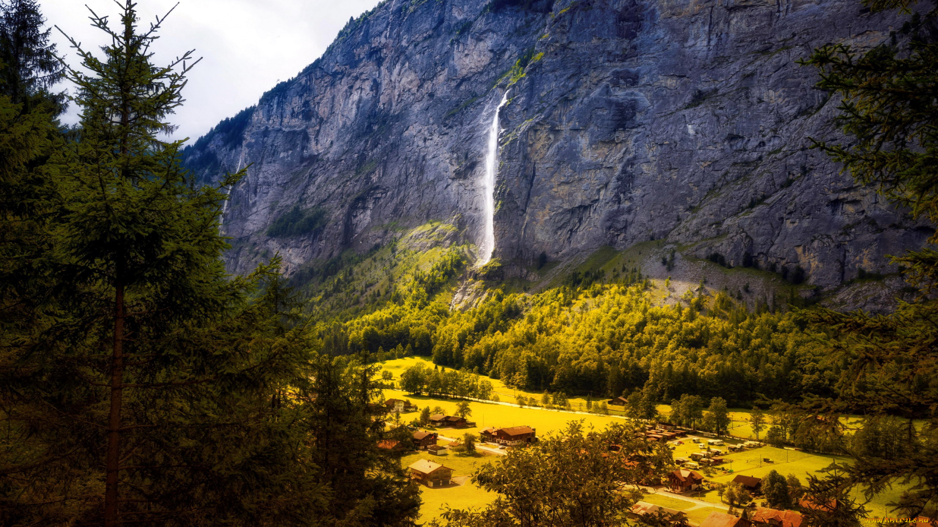 aegertenbach, falls, switzerland, города, -, пейзажи, aegertenbach, falls