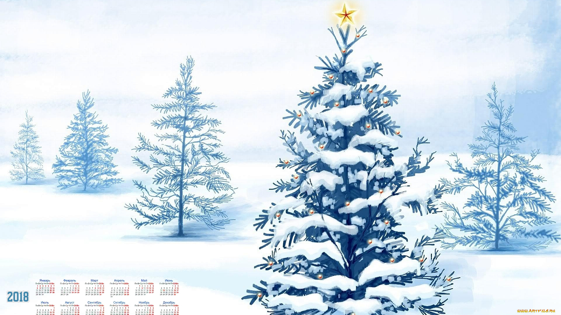 календари, праздники, , салюты, 2018, елка, снег