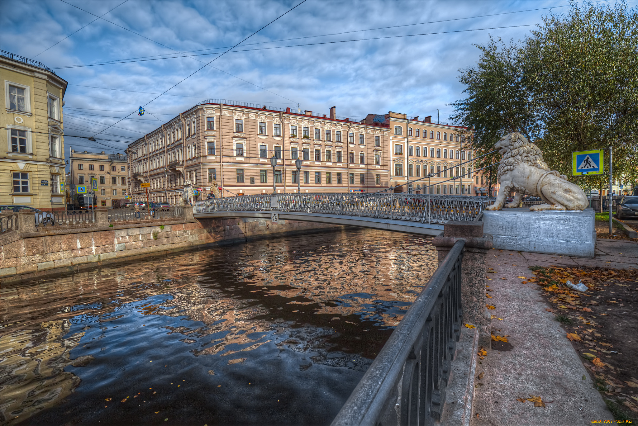 bridge, of, four, lions, города, санкт-петербург, , петергоф, , россия, река, мост