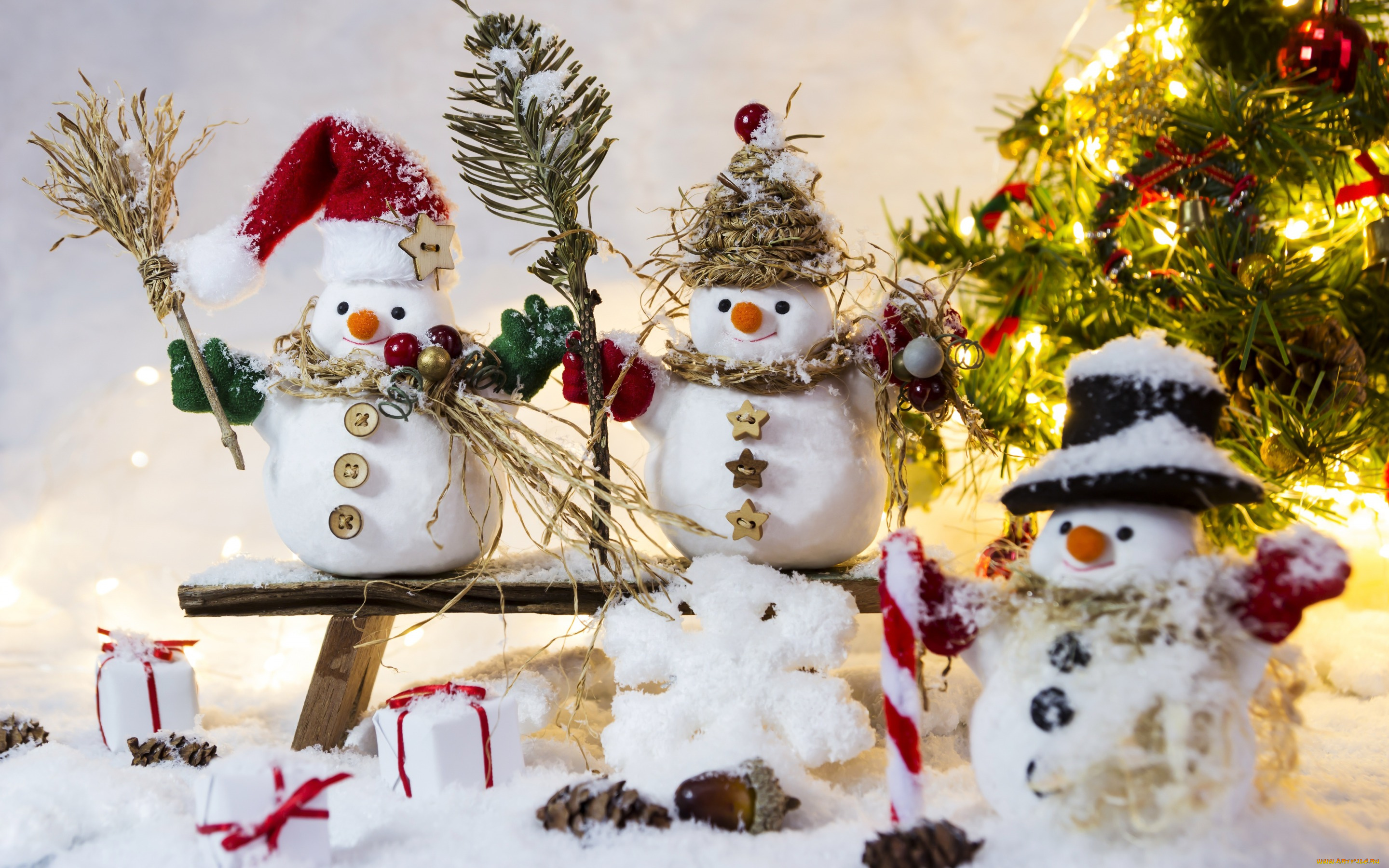 праздничные, снеговики, снег, зима, decoration, snow