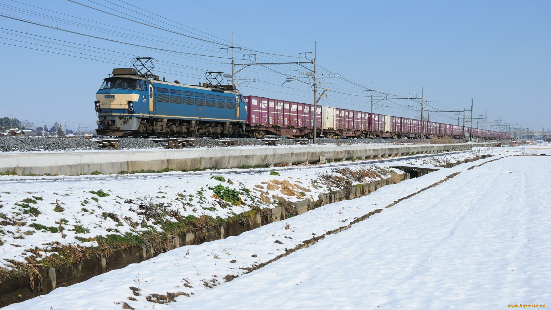 техника, поезда, поезд, снег