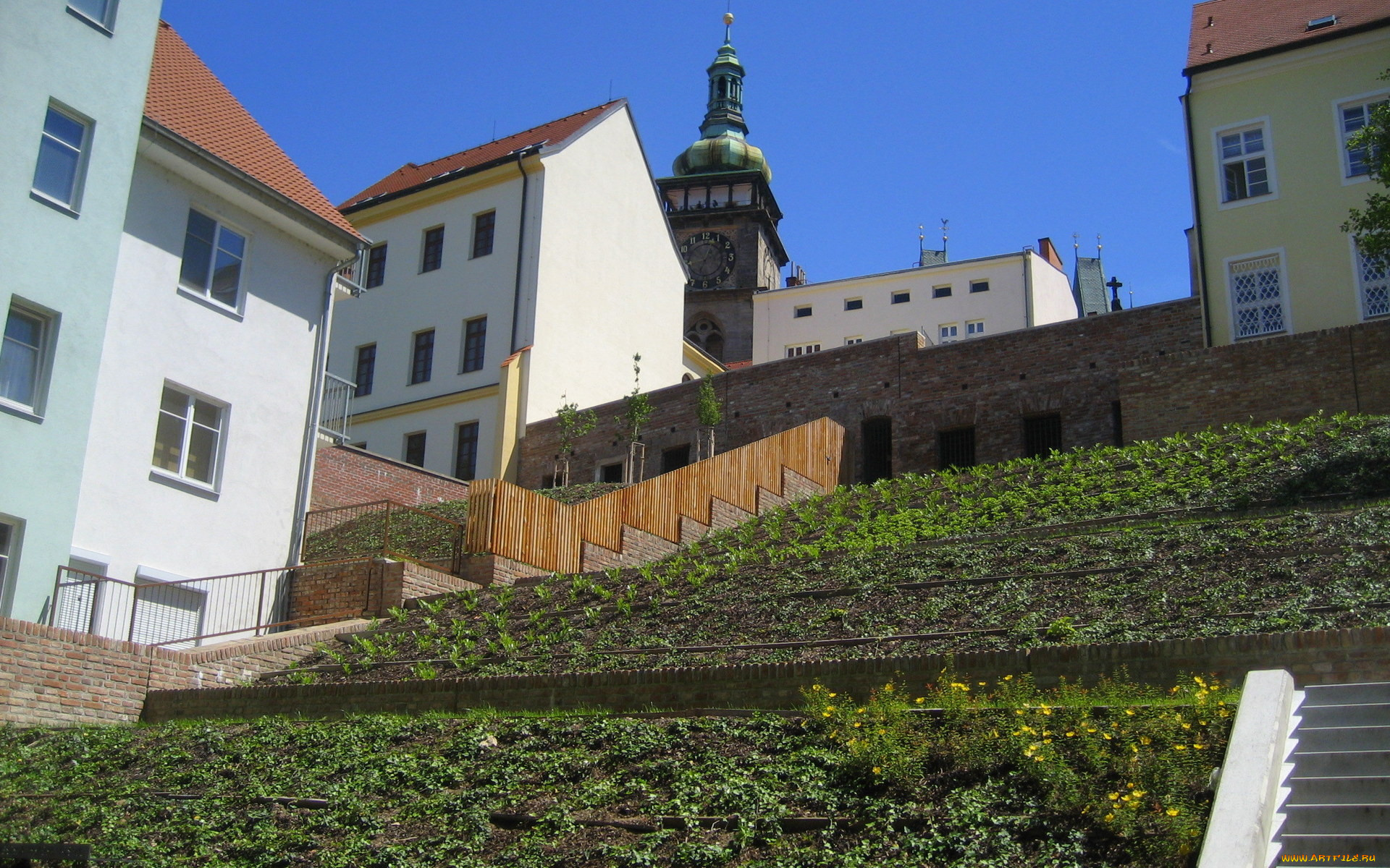 hradec, kralove, Чехия, города, улицы, площади, набережные, часы, башня, здания