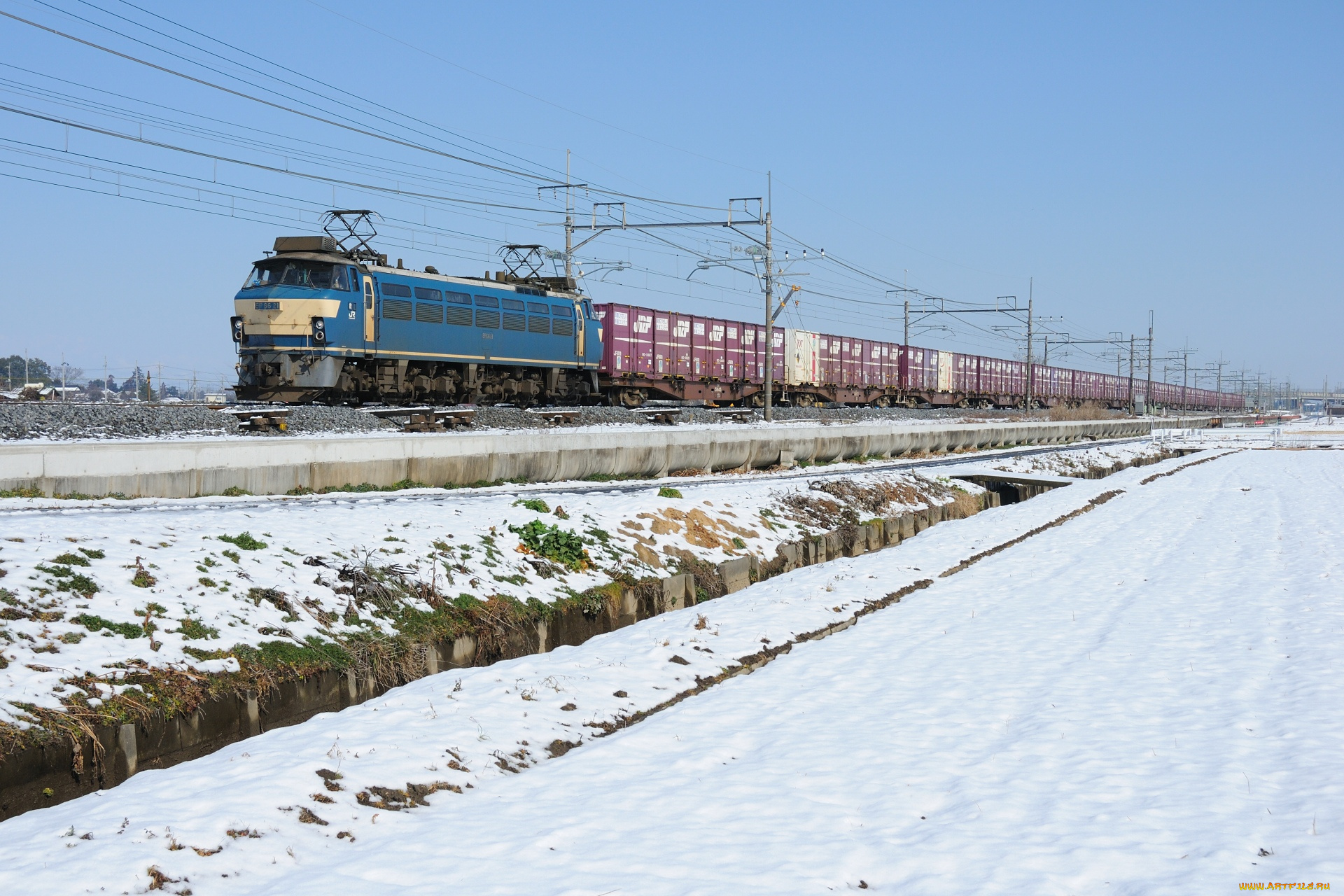 техника, поезда, поезд, снег