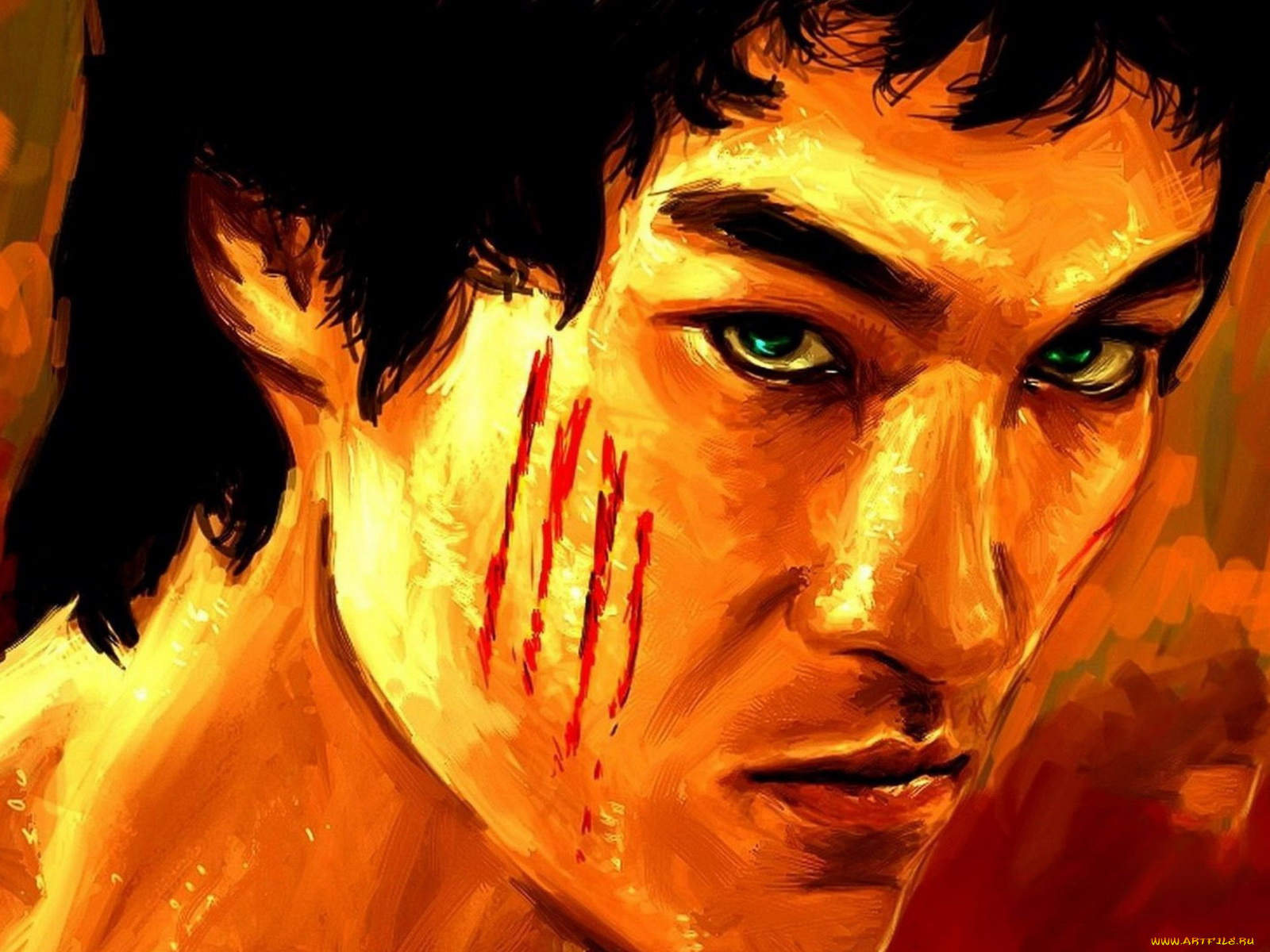 рисованные, люди, bruce, lee