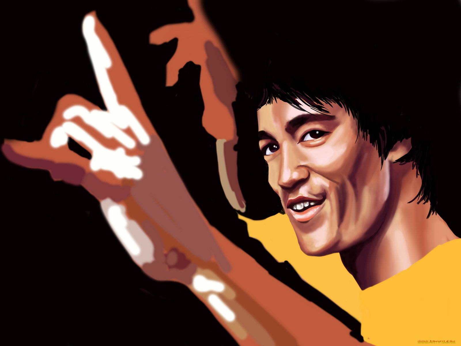 рисованные, люди, bruce, lee