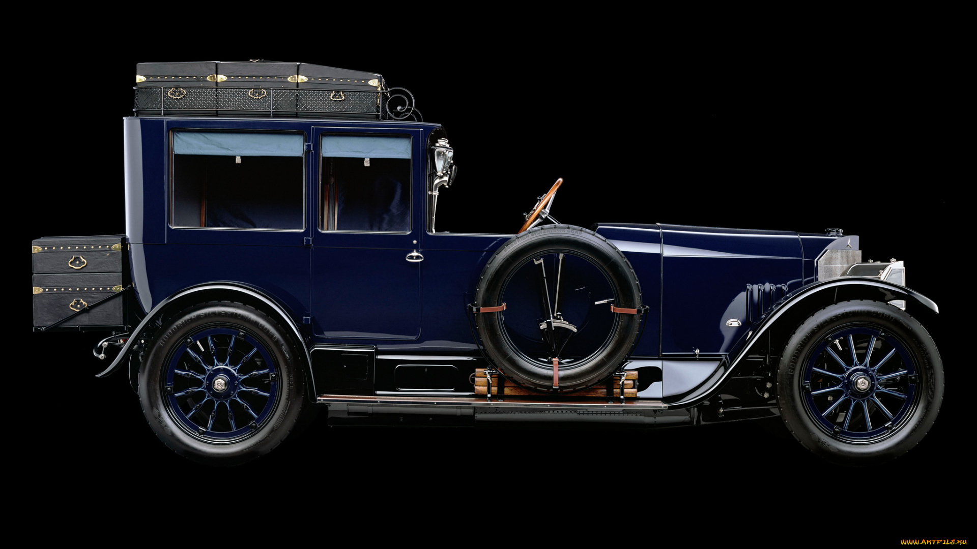 автомобили, классика, синий, 1917, car, fronttown, open, 28-60, hp, mercedes